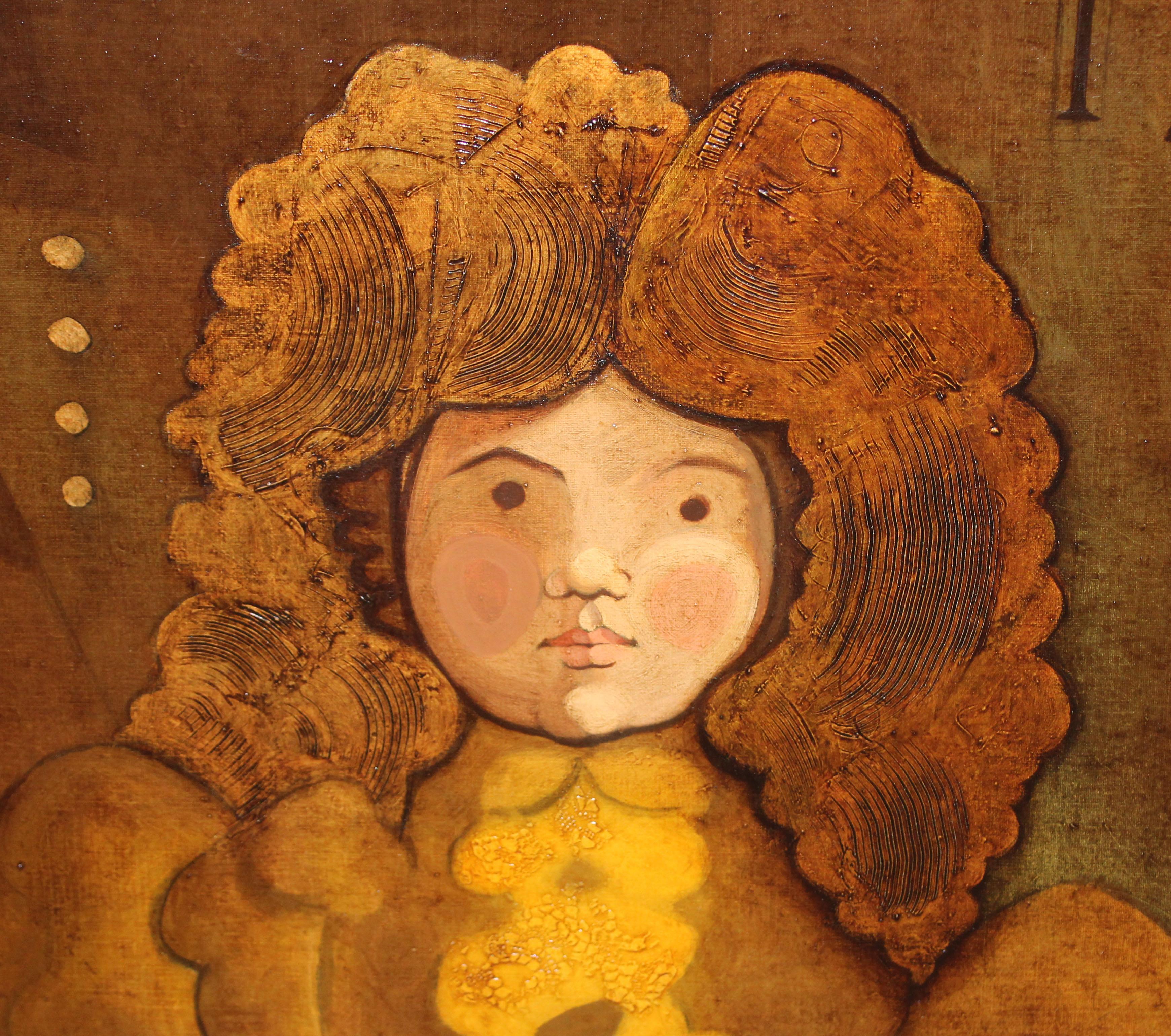 Óleo sobre tela - Infanta - Año 1975 (Braun), Figurative Painting, von Rafael Illana