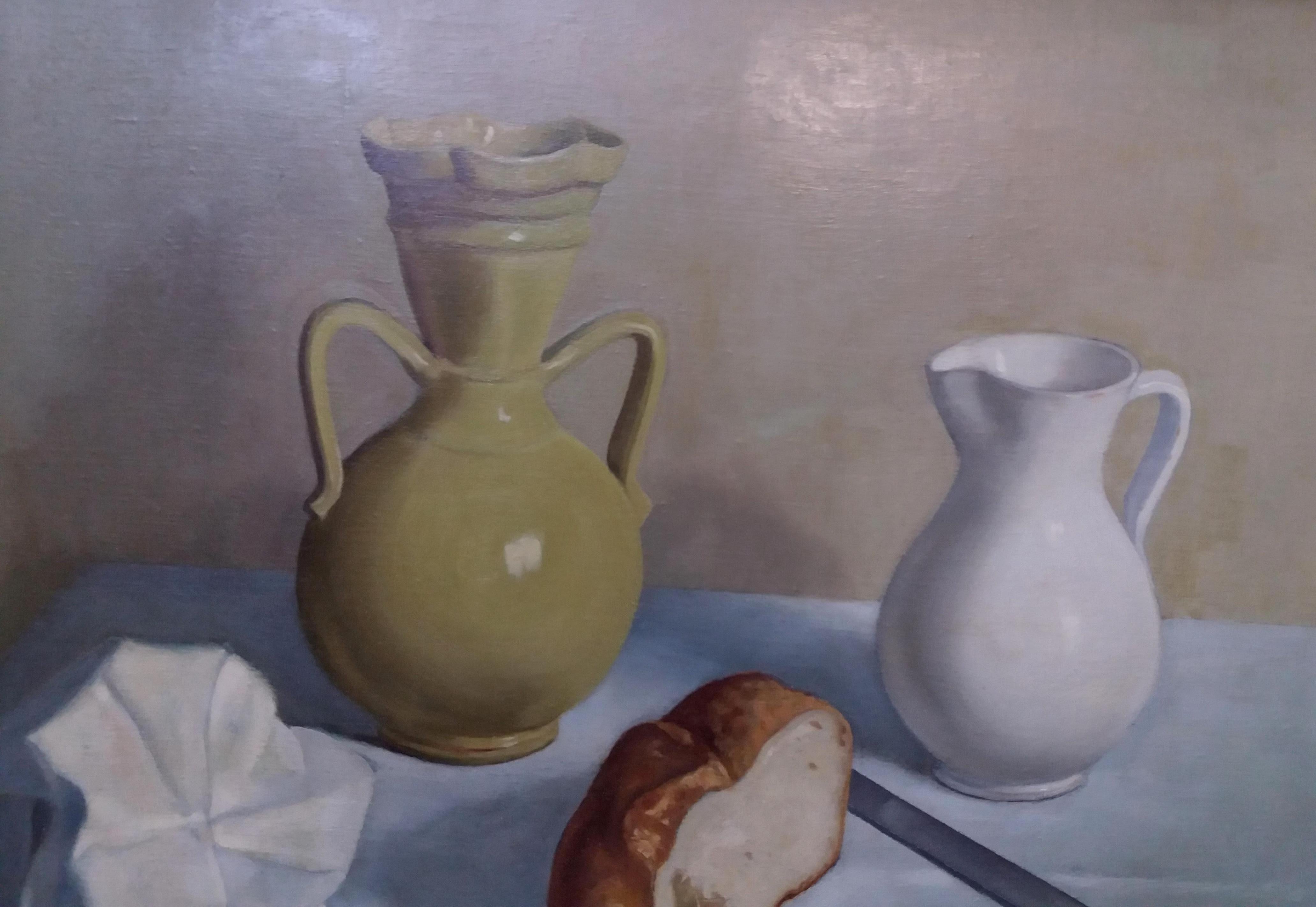 Rafael Illana   PANE  VASI  natura morta originale  pittura acrilica 8