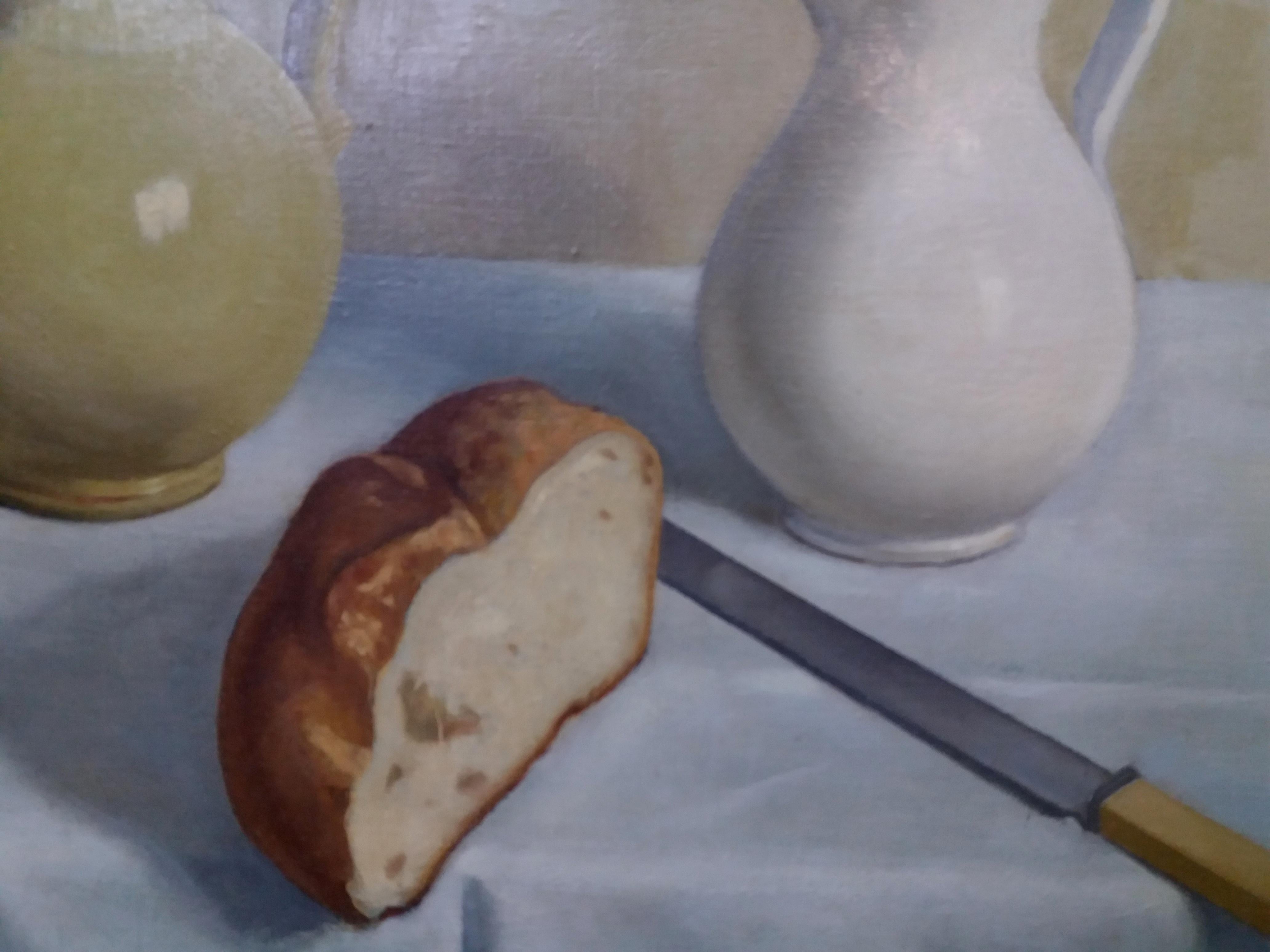 Rafael Illana   PAN  JARRAS  bodegón original  pintura acrílica en venta 7