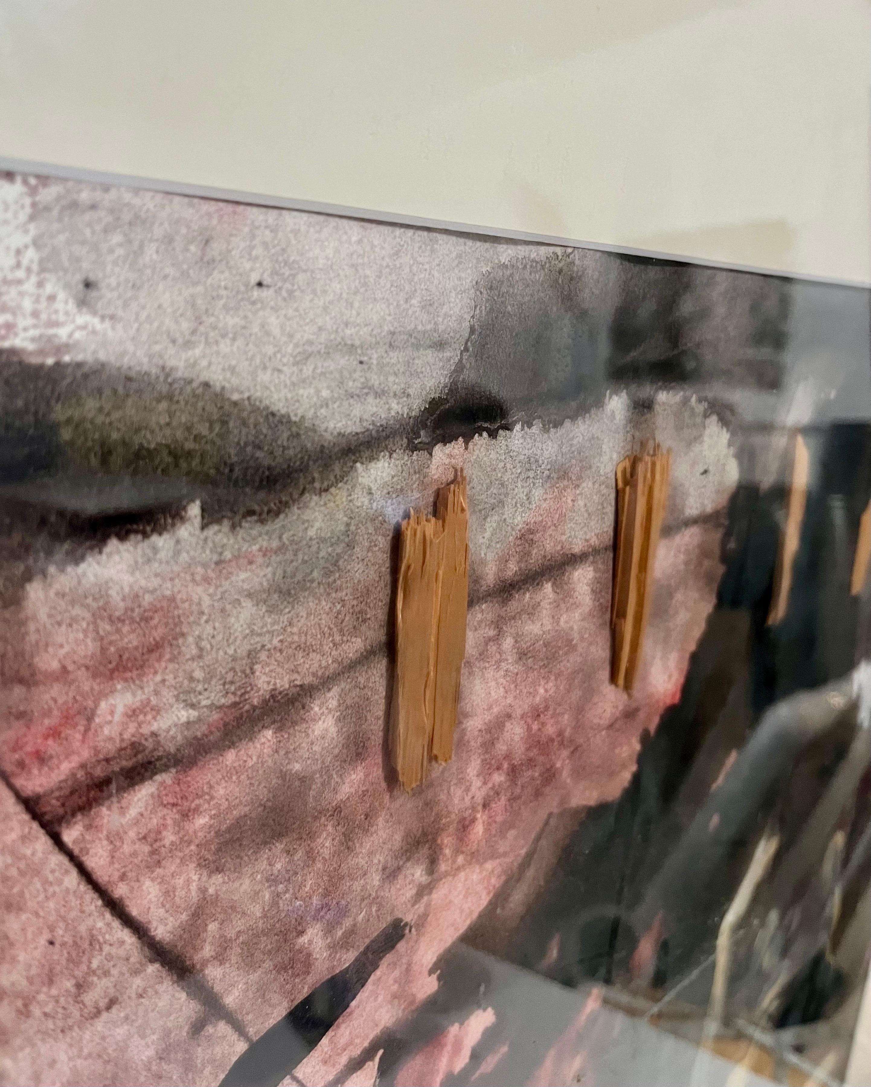 Collage astratto di Wood Pittura ad olio Rafael Mahdavi Art Brut Kouros NYC in vendita 3