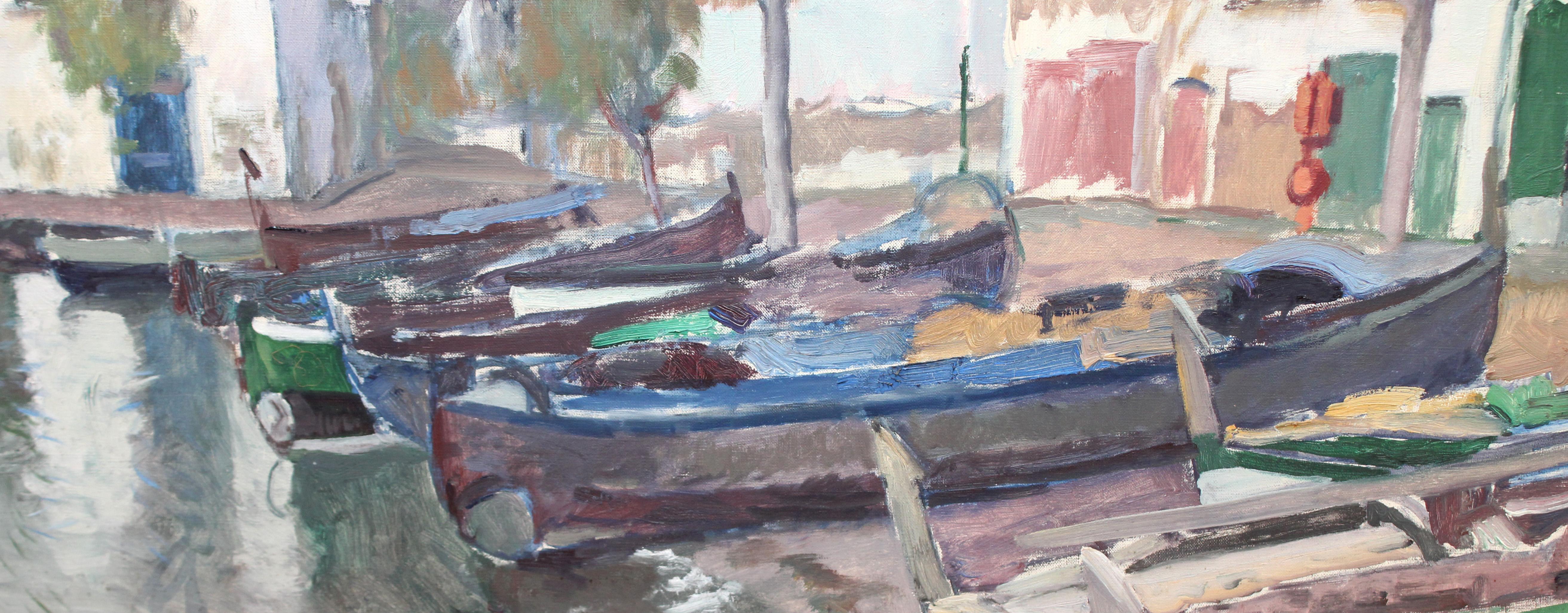 Óleo sobre tela - Pueblo costero - Año 1933 For Sale 1