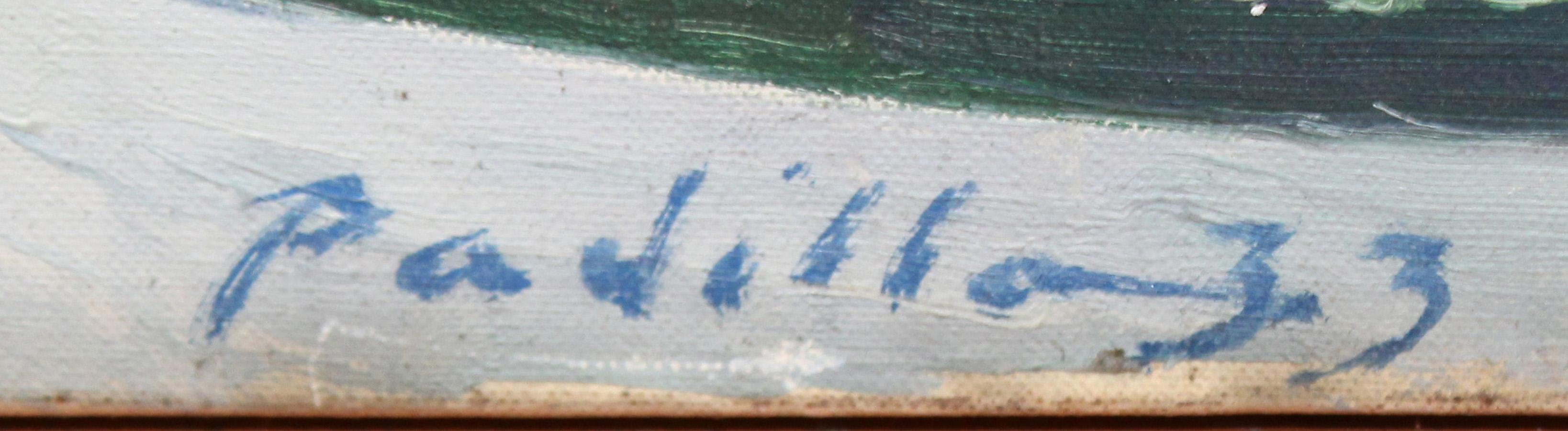 Óleo sobre tela - Pueblo costero - Año 1933 For Sale 4