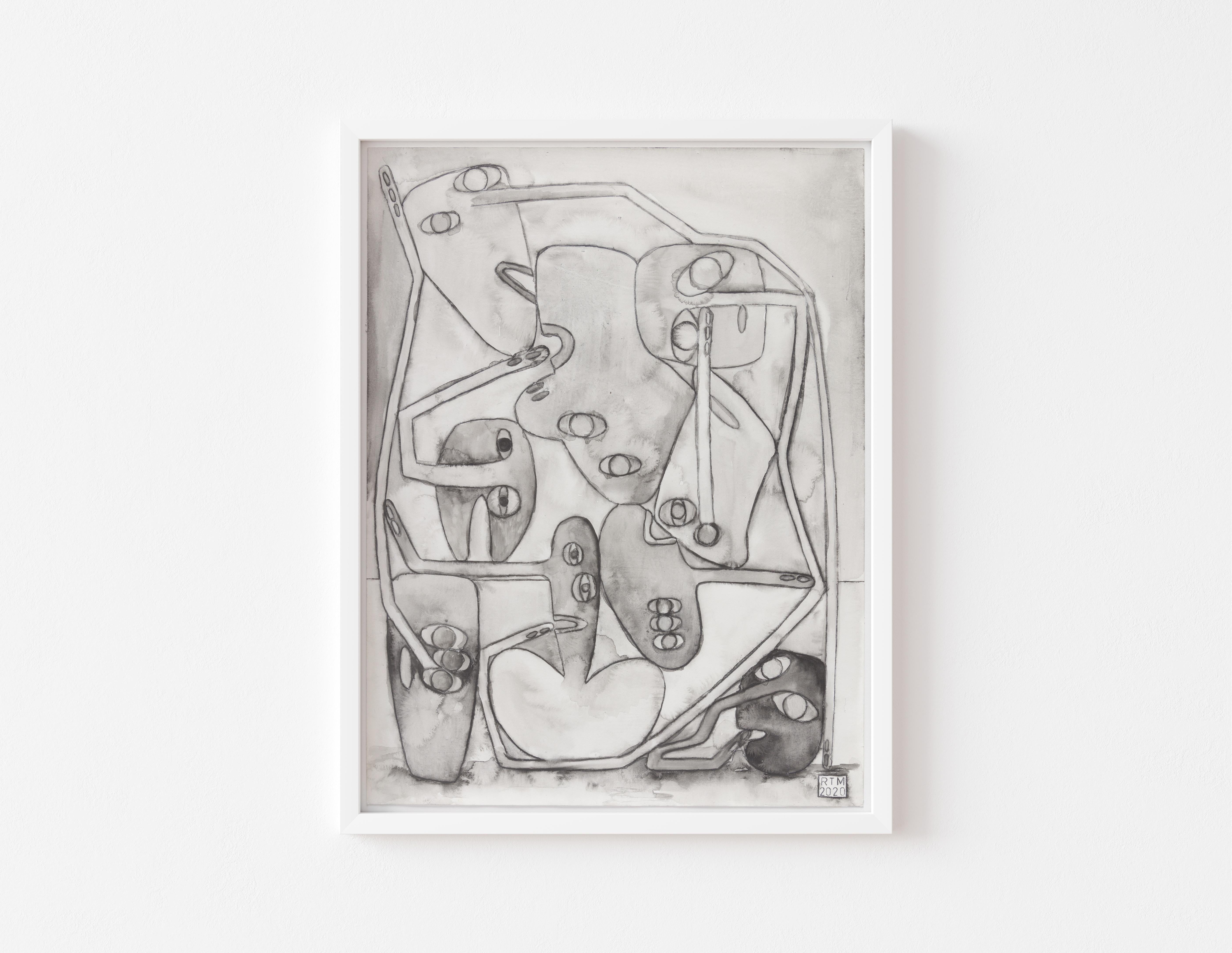 Abstract Drawing Rafael Melendez - Rave Heads X