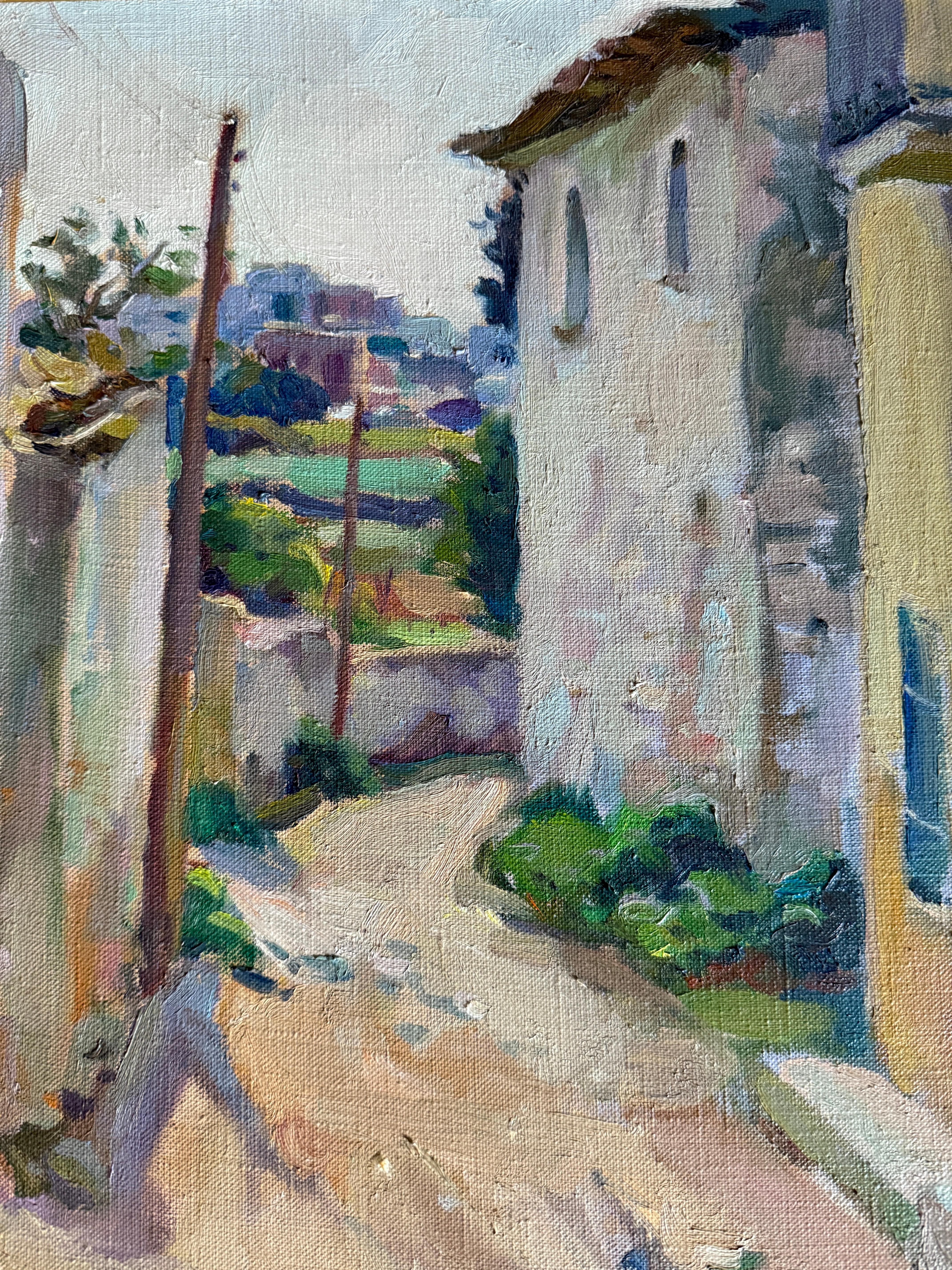 Vilanoveta Sitges Spain oil on canvas painting spanish landscape For Sale 2