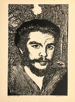 Rafael Paneca, kubanischer Künstler, Original, handsignierter Siebdruck Che 1978 n2