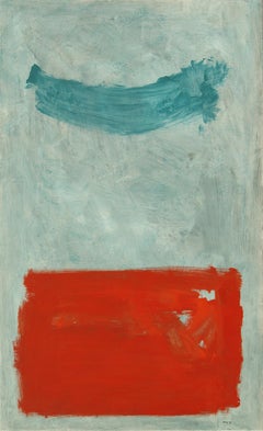 Ruz Vertikal Bigli Rot Grün Blaues abstraktes Original-Acrylgemälde