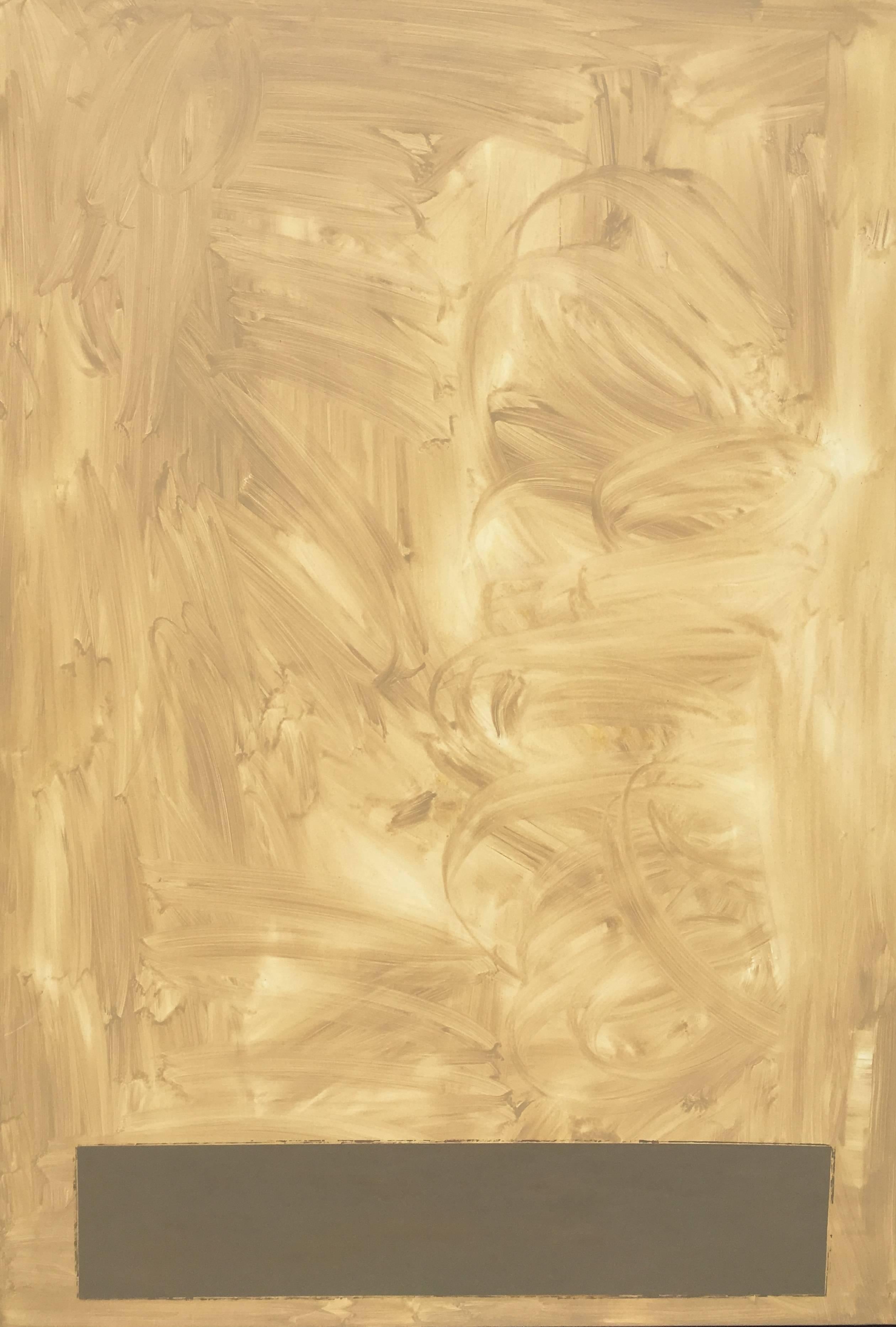RAFAEL RUZ Abstract Painting - Ruz   Golden  Colors original abstract canvas acrylic painting