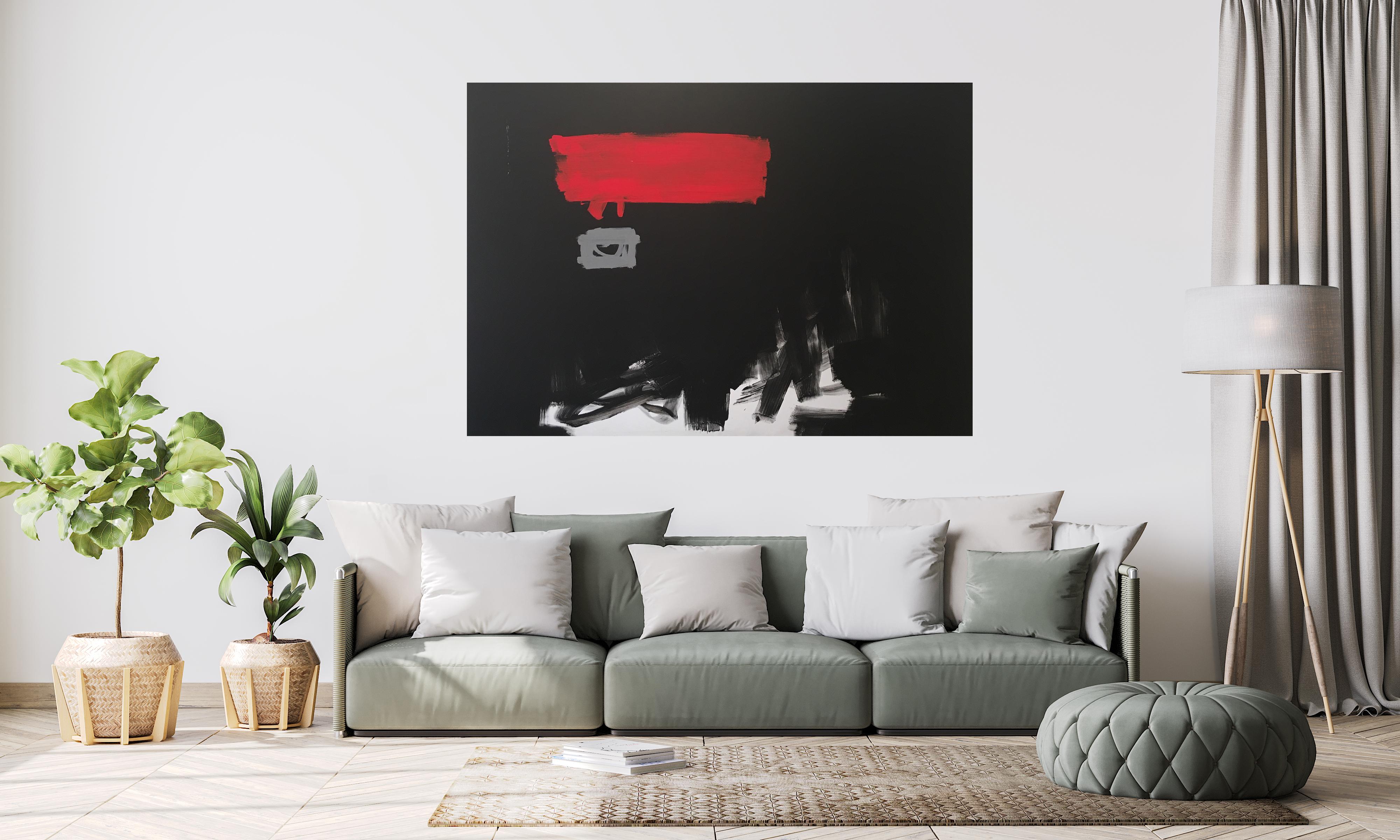 Ruz  Black and Red   original abstract - Abstract Painting by RAFAEL RUZ
