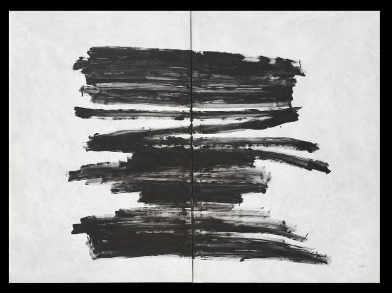 Rafael Ruz - El brote- original abstract canvas diptic acrylic painting ...