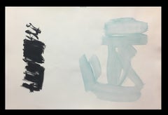 Ruz   Fond clair et noir - Peinture abstraite à l'acrylique sur papier