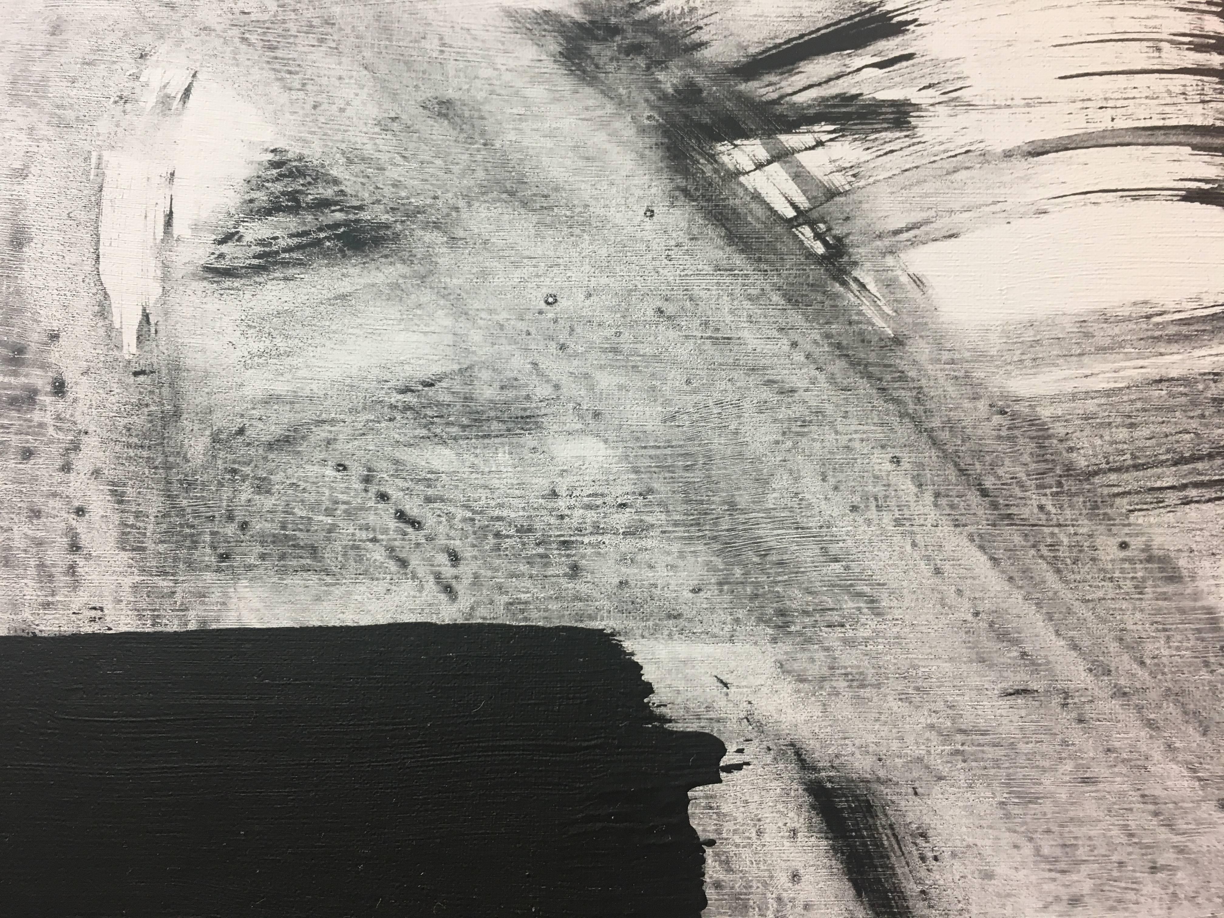 Ruz  Black White  Landscapes - original  Abstract Acrylic on canvas Painting For Sale 3