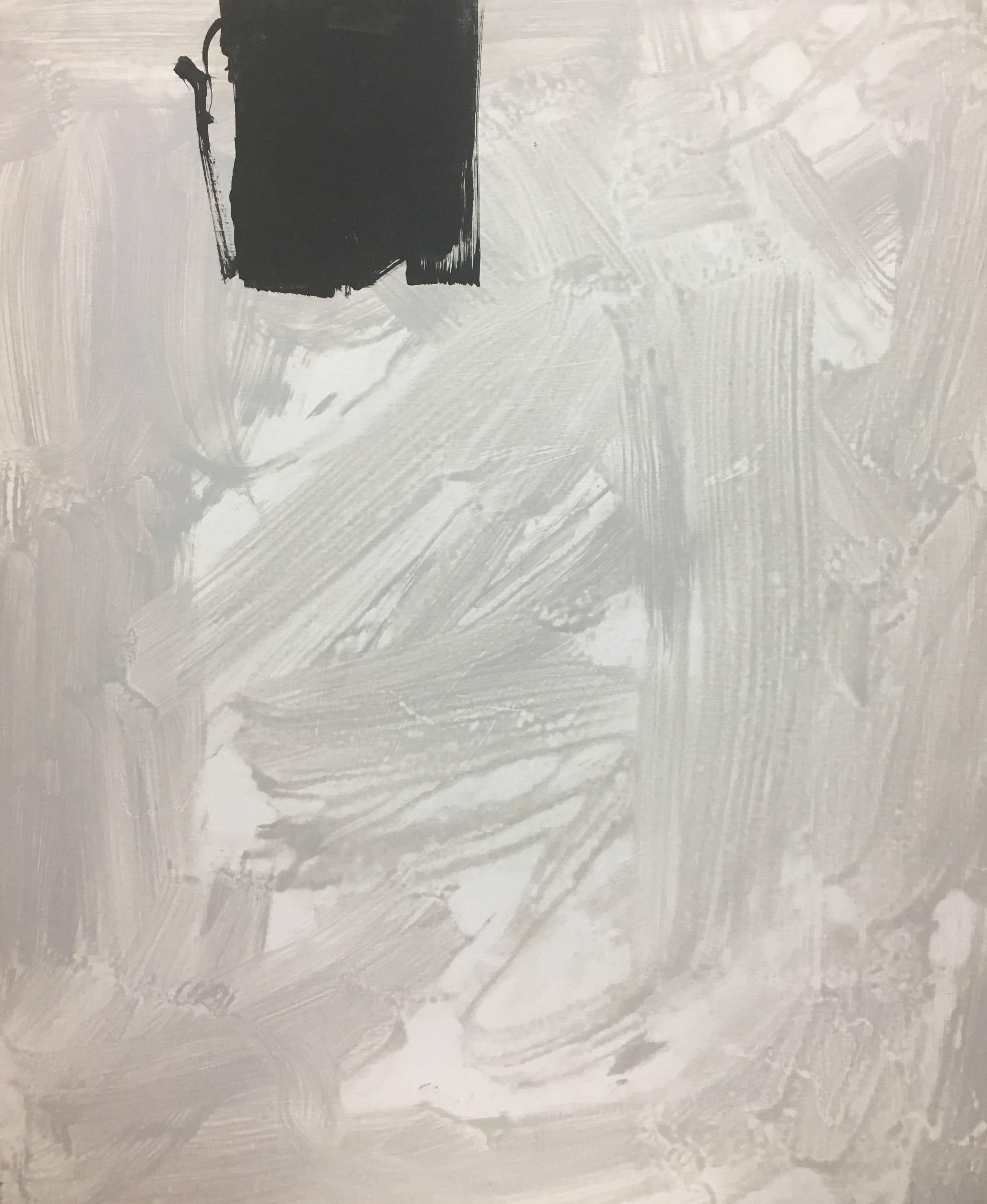 Ruz  18 Grey  Black  Vertical  original abstract acrylic painting