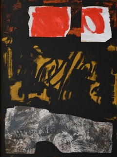 Original Abstract Acrylic Canvas Painting, Framed, Late 20th Century