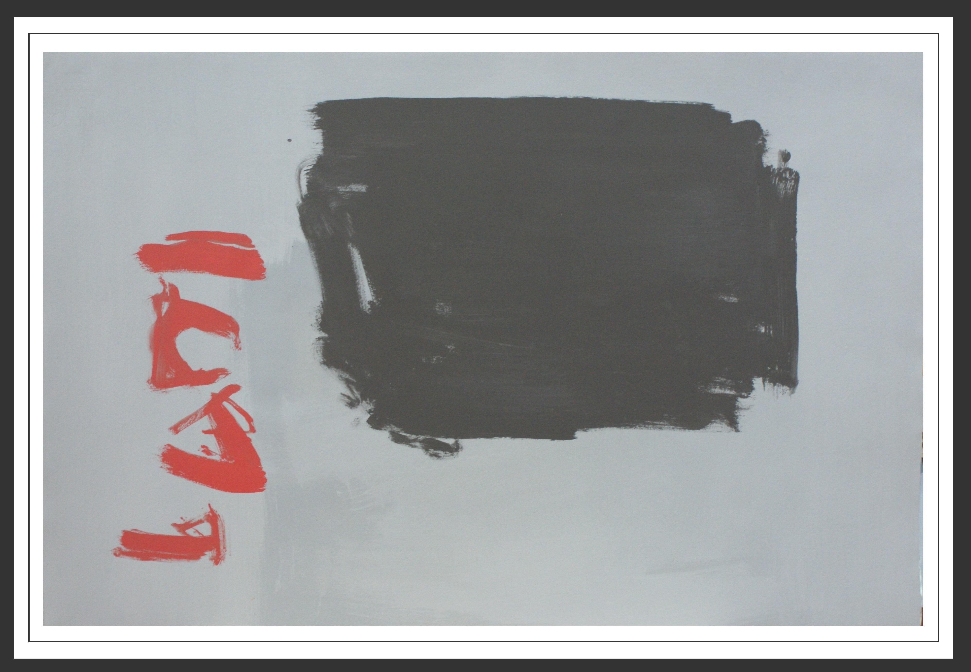 RAFAEL RUZ Abstract Painting - Ruz    Black and Red- original abstract acrylic painting