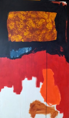 Ruz Red Big Vertical  inconsciencia.  -  Abstract Acrylic  Painting
