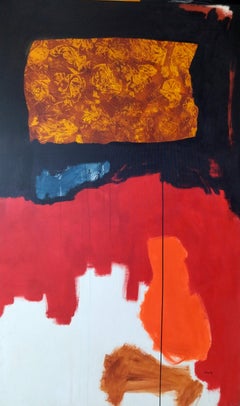 Ruz   Rojo Grande Vertical  inconsciencia.  -  Acrílico abstracto  Pintura