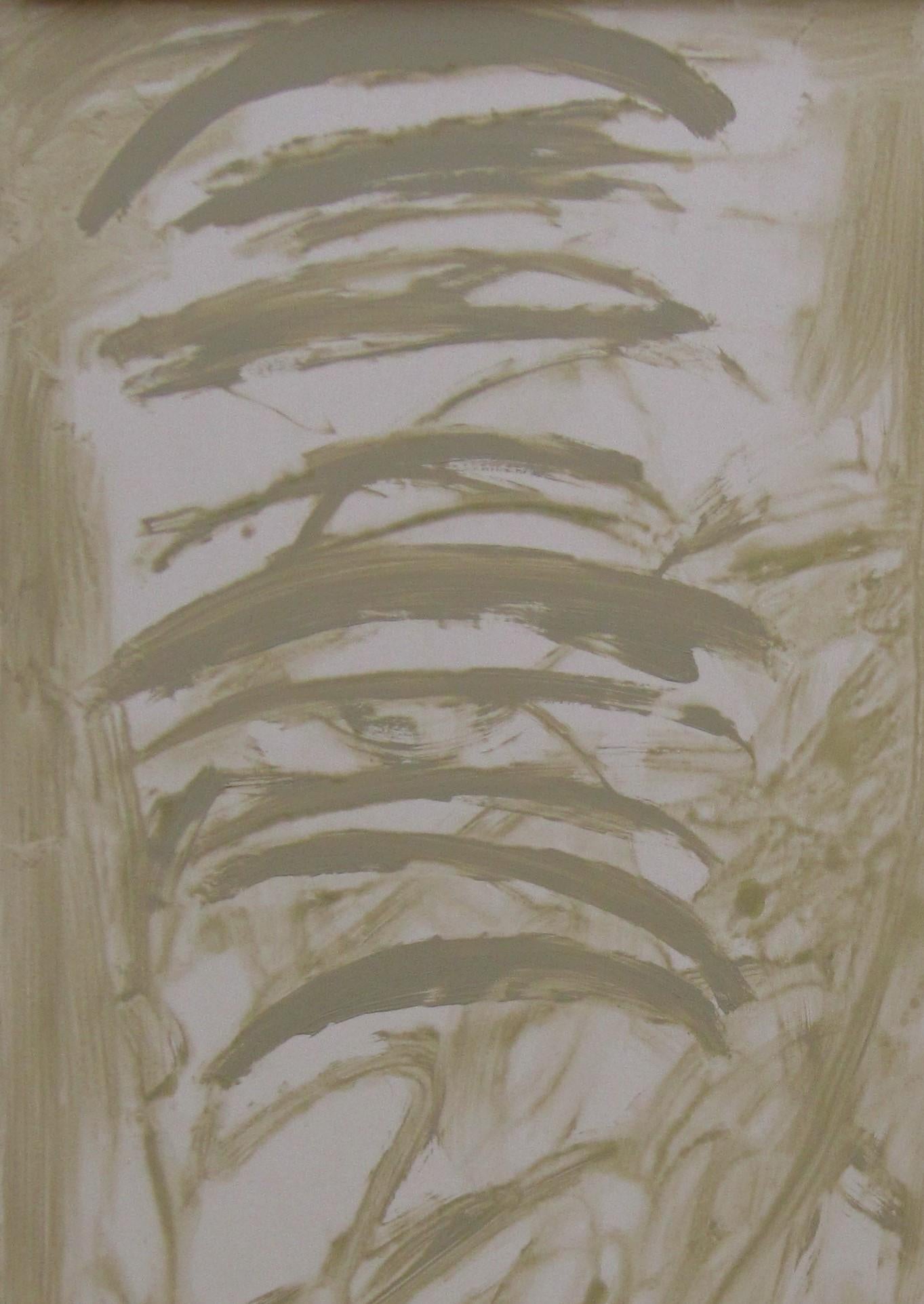 Ruz Square Big Green Placidez original abstract acrylic canvas painting - Abstract Painting by RAFAEL RUZ