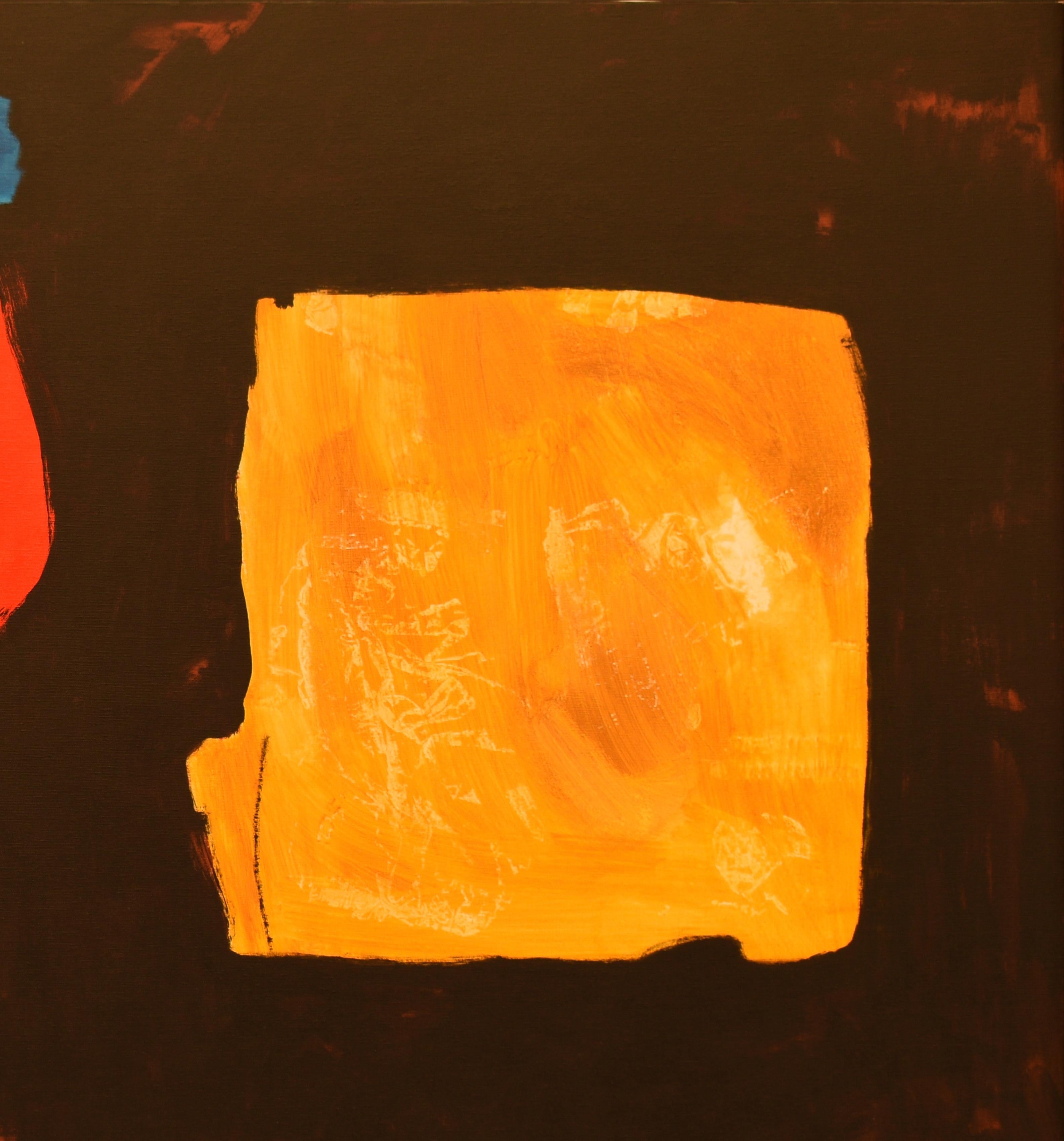 Ruz  11.2 Rouge  Golden  Noir  Peinture abstraite à l'acrylique sur toile - Abstrait Painting par RAFAEL RUZ