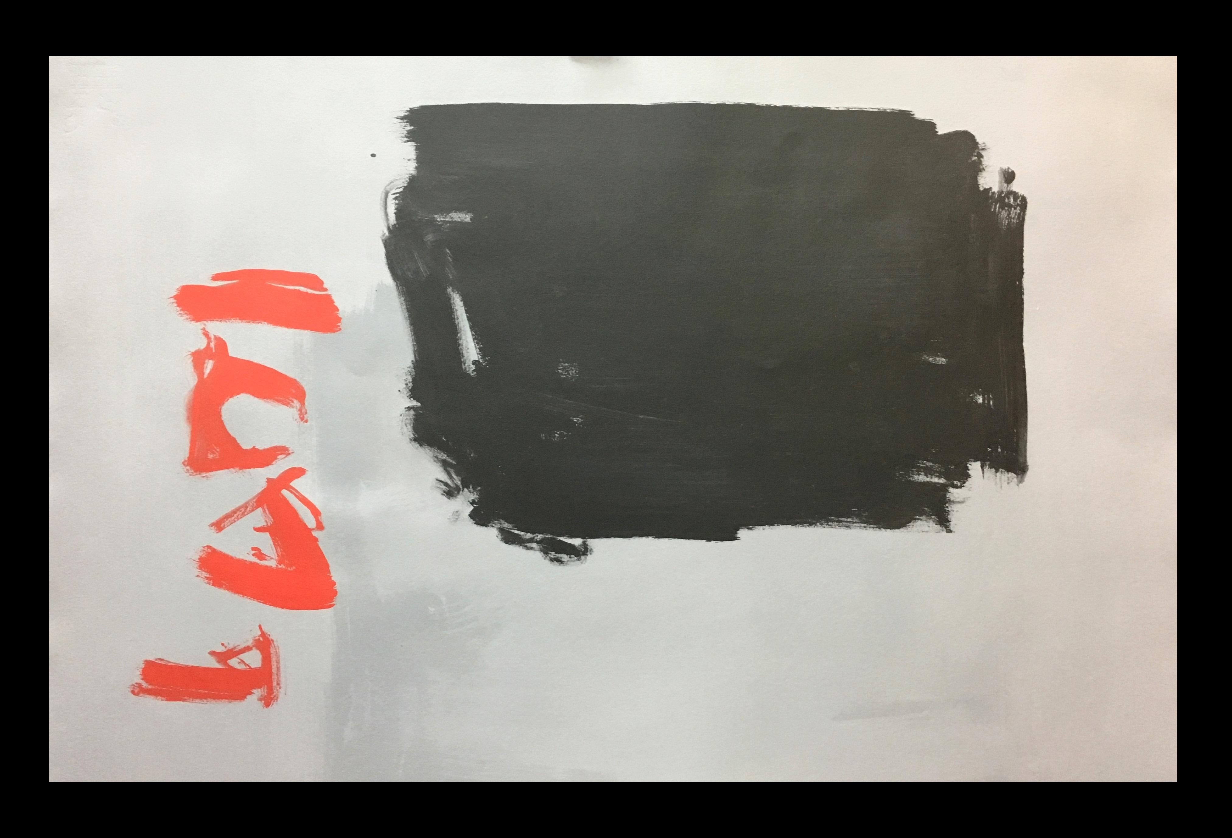 Ruz   Nero e Rosso - pittura acrilica astratta originale - Painting Astratto di RAFAEL RUZ