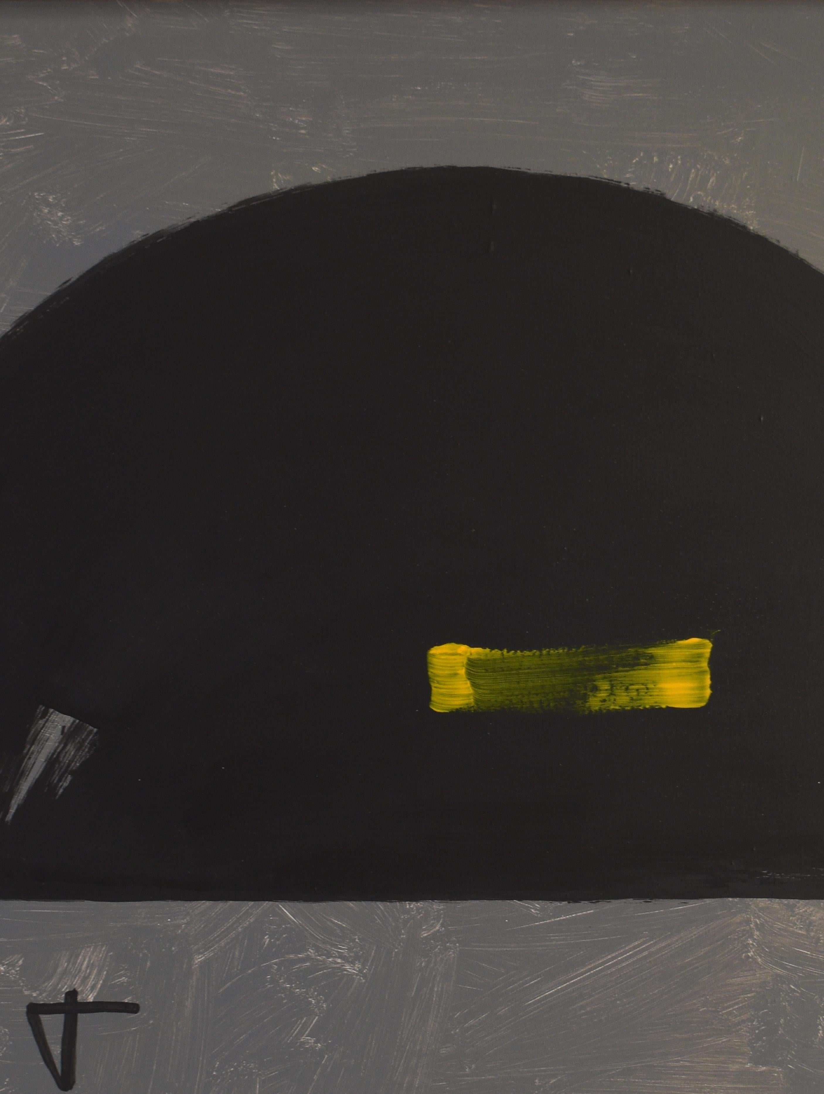 Ruz.  Gray and Black  Big Square  color- original abstract acrylic painting - Abstract Painting by RAFAEL RUZ