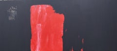 Ruz 13 Negro Grande  Rojo original  lienzo abstracto pintura acrílica