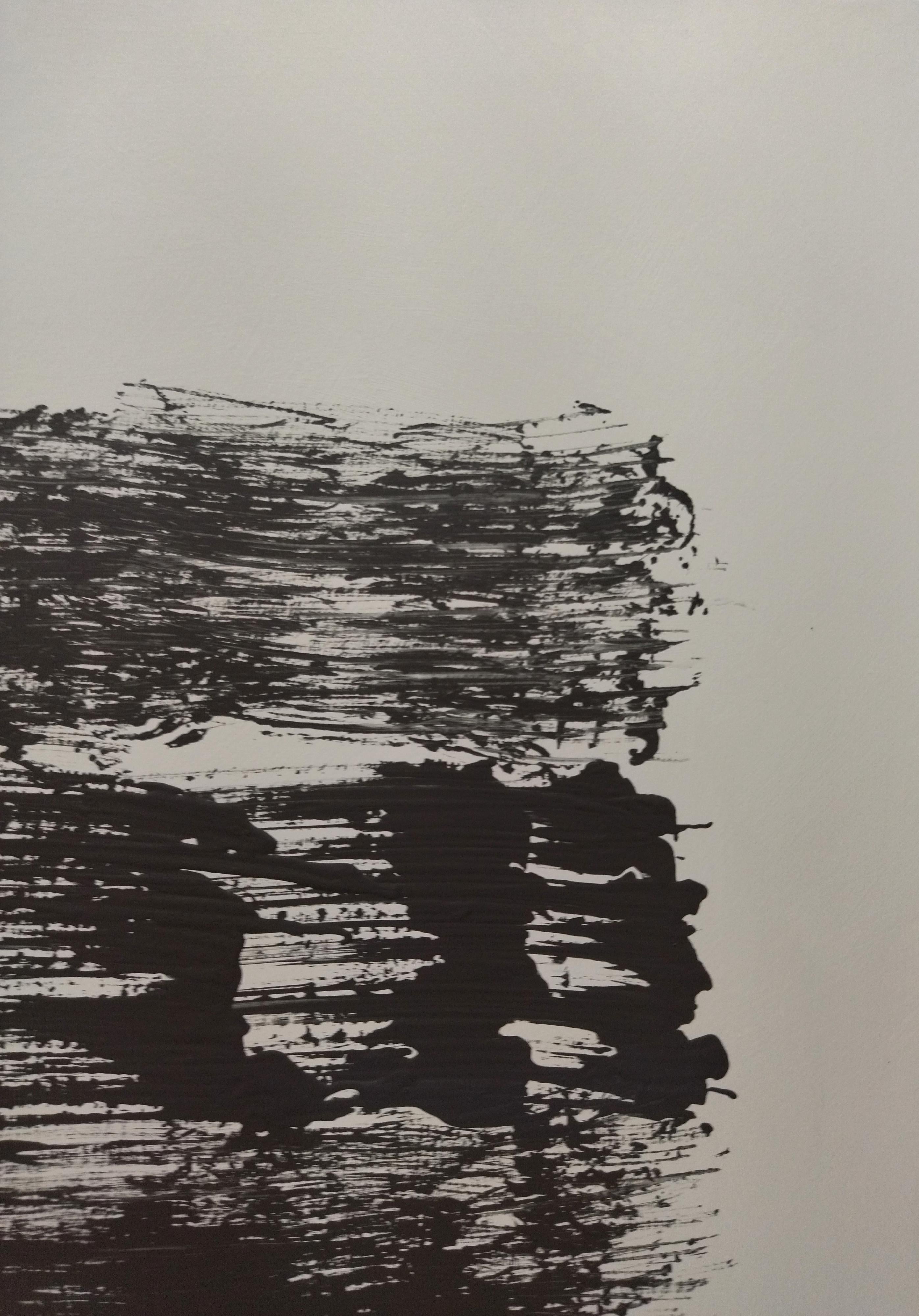 Ruz  Gray Black Qui Primitivum est. Landscapes -  Abstract Acrylic  Painting For Sale 4