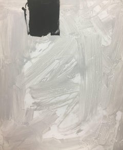 Ruz  7 Grey  Black  Vertical  original abstract acrylic painting