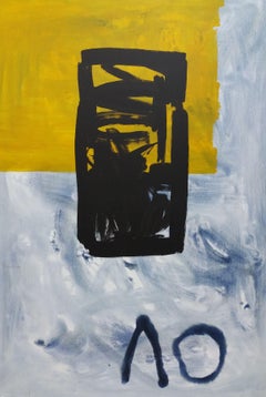Ruz Vertikales Blau Bigli Interieurlandschaften – Abstraktes Acryl auf Leinwand