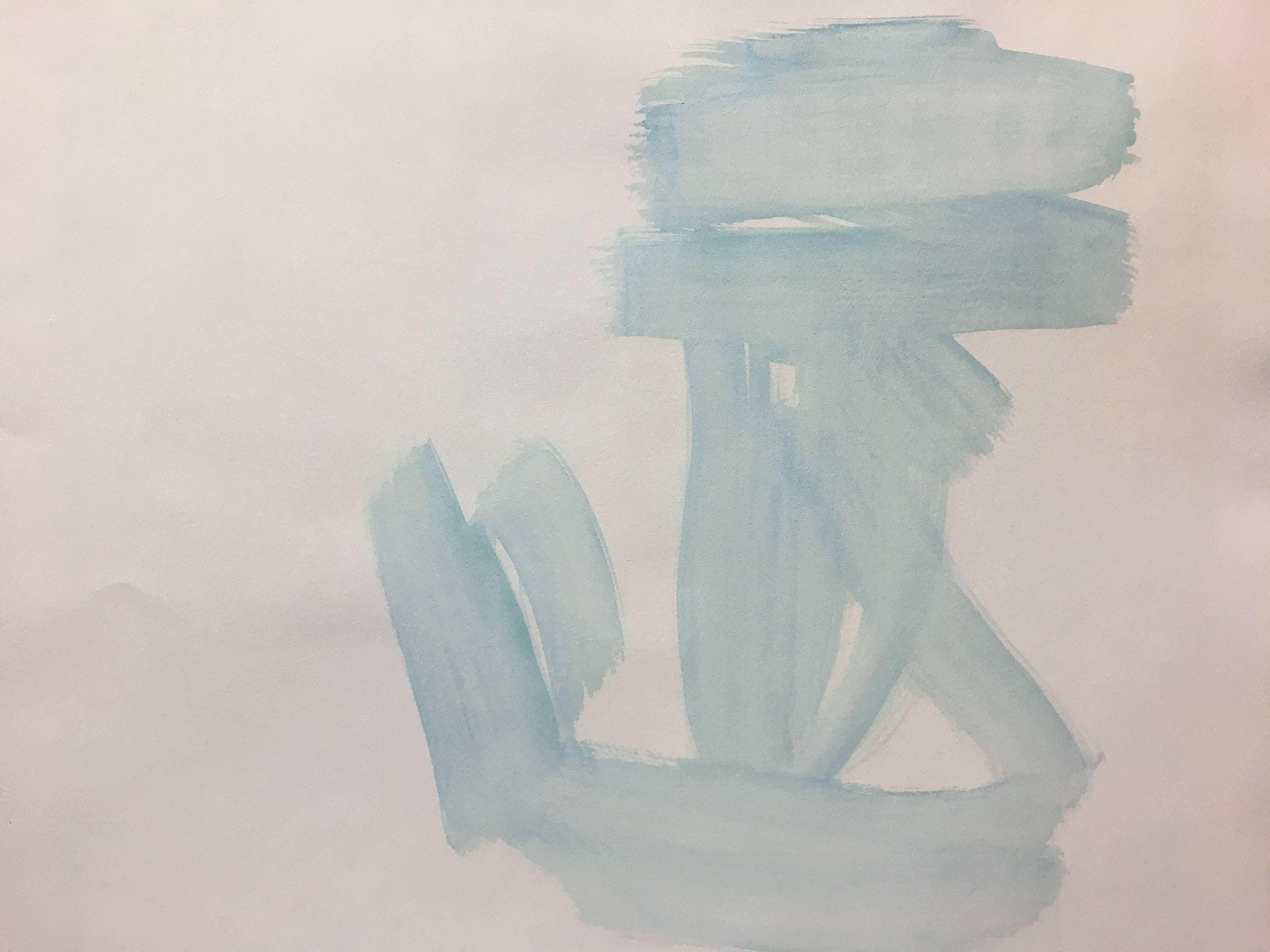 Ruz Light and Black Background - Abstract Acrylic on paper Painting For Sale 1