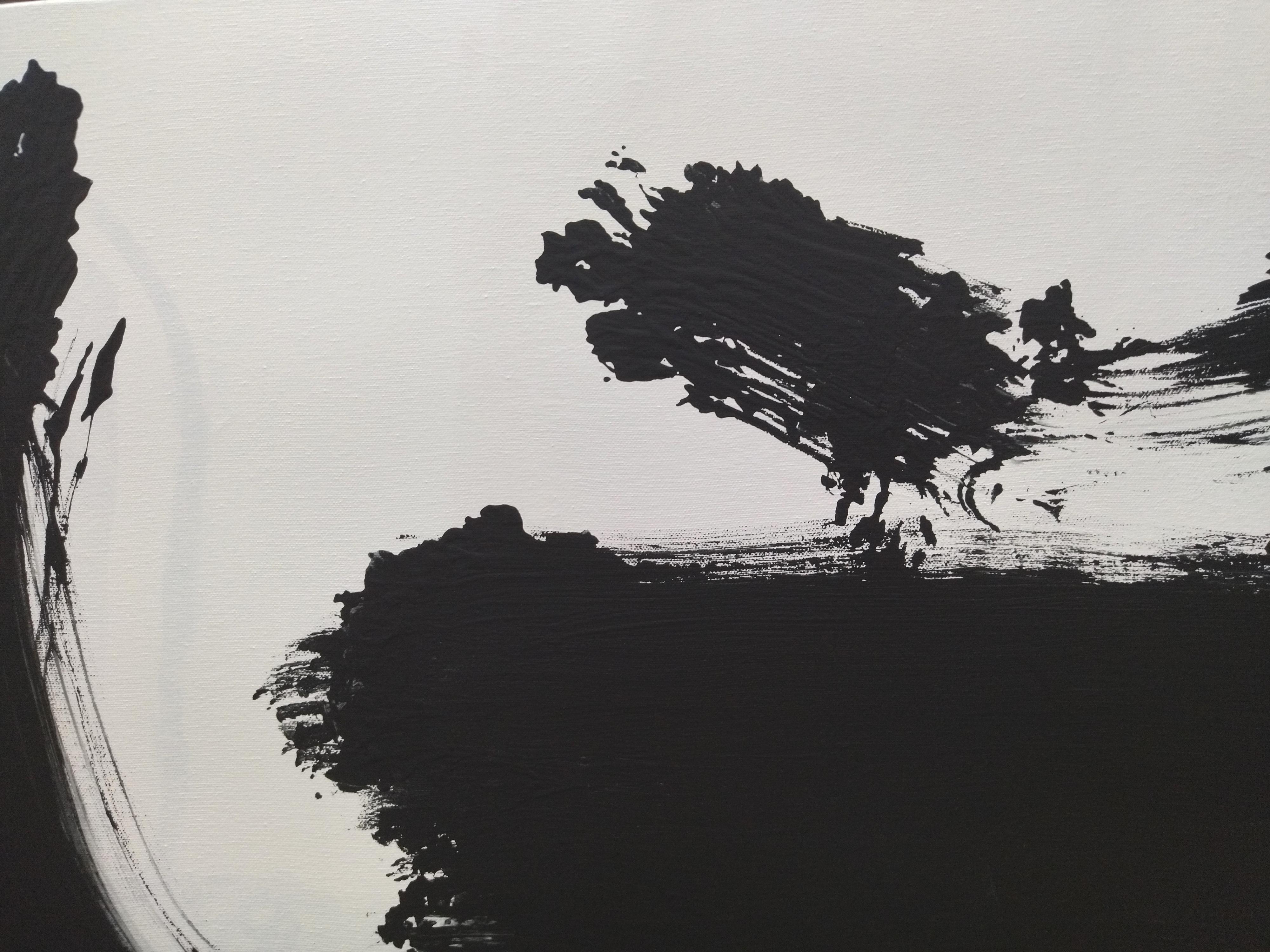 Ruz  Black White  Que Lejos. Paesaggi -  Acrilico astratto  Pittura - Abstract Painting Grigio di RAFAEL RUZ