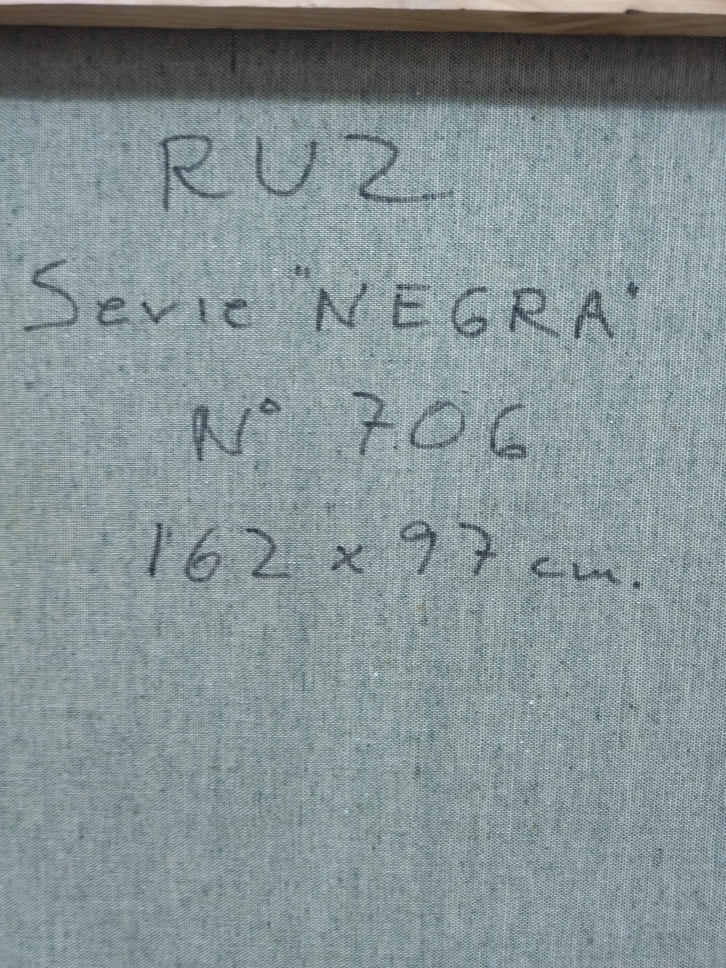 Ruz Nero  Oro   Giallo  Blu   pittura acrilica astratta originale su tela in vendita 11