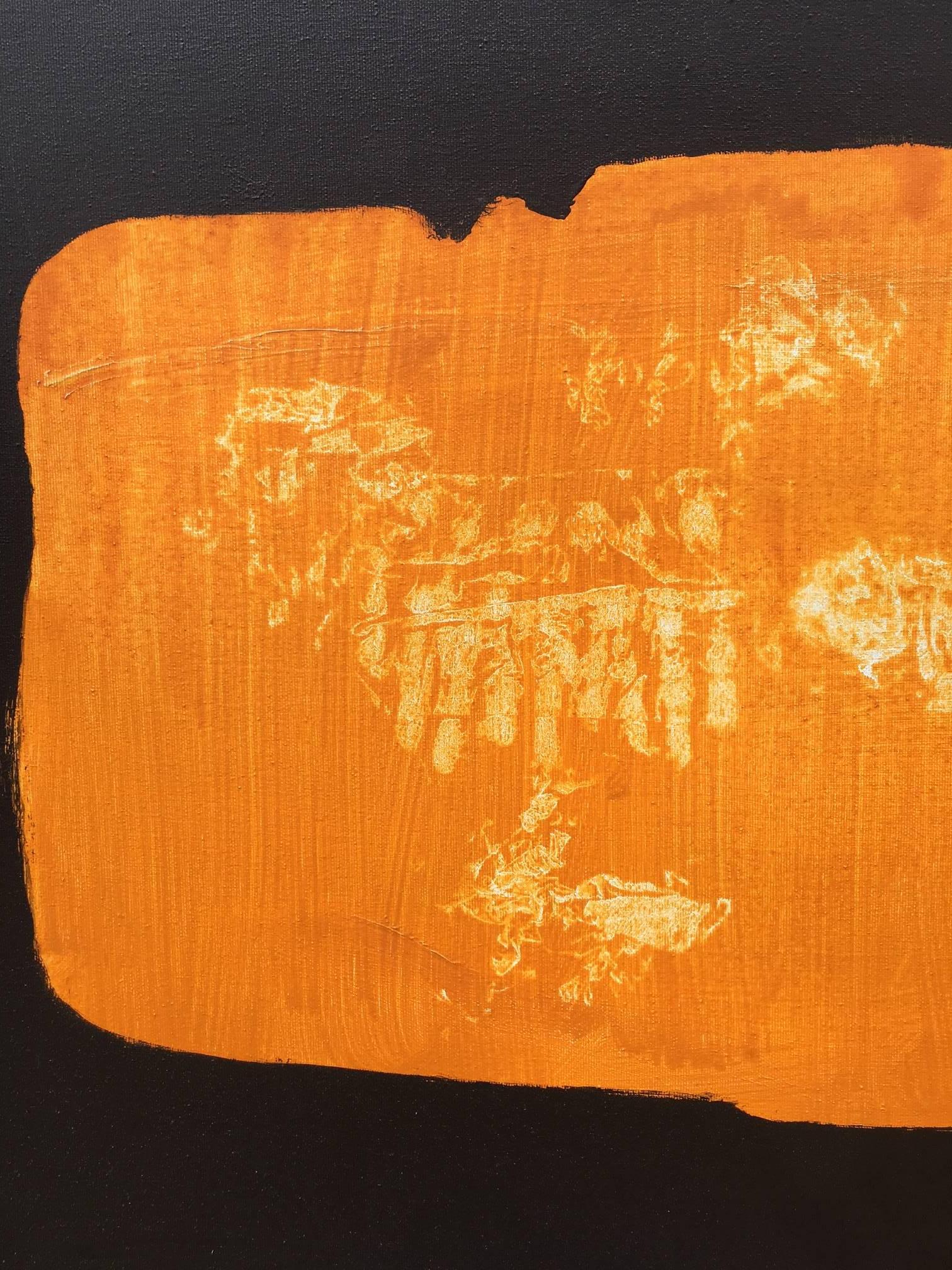Ruz Nero  Oro   Giallo  Blu   pittura acrilica astratta originale su tela in vendita 4