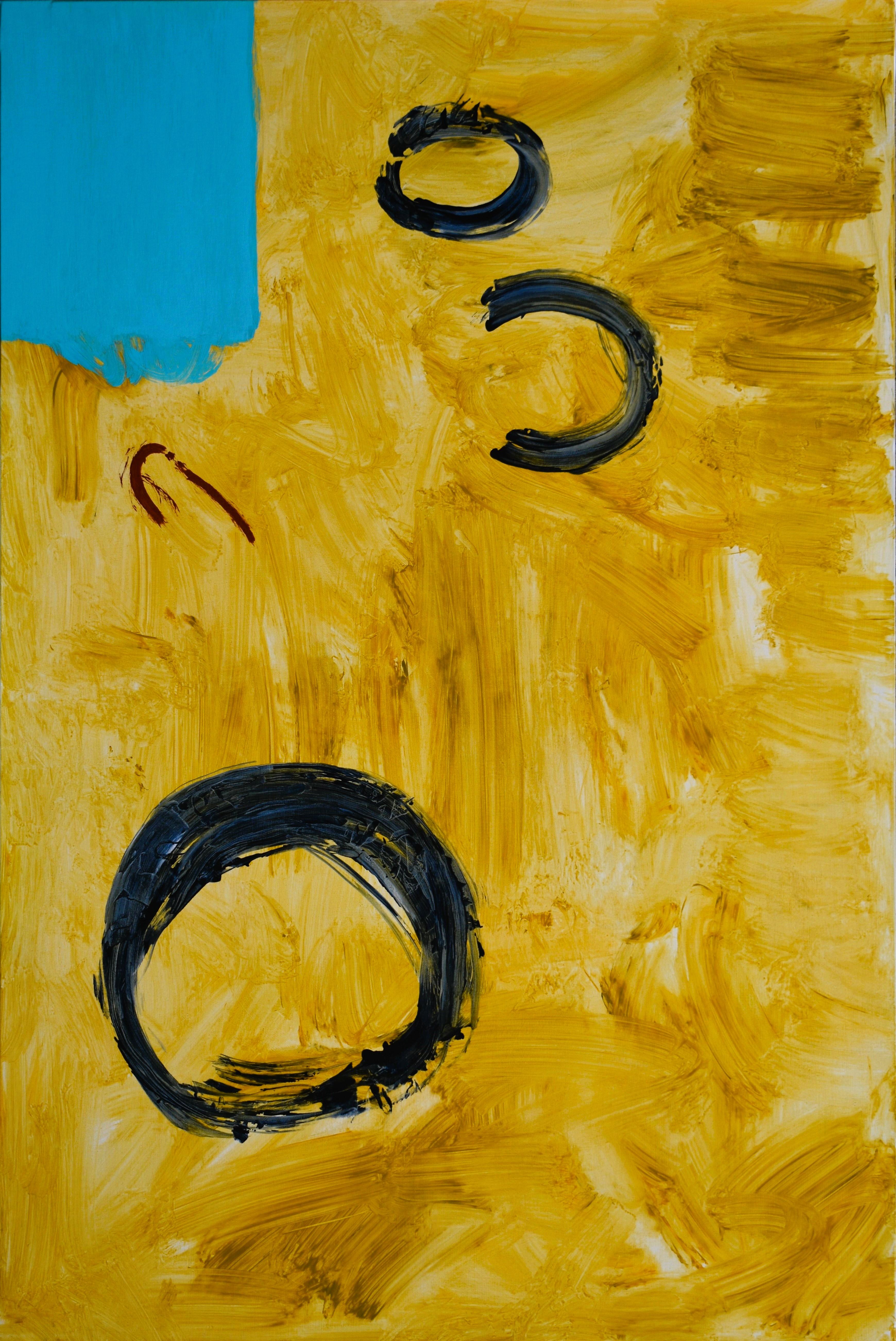 Ruz 3071 – Abstraktes Acrylgemälde auf Leinwand, gerahmt, 146 x 97 cm