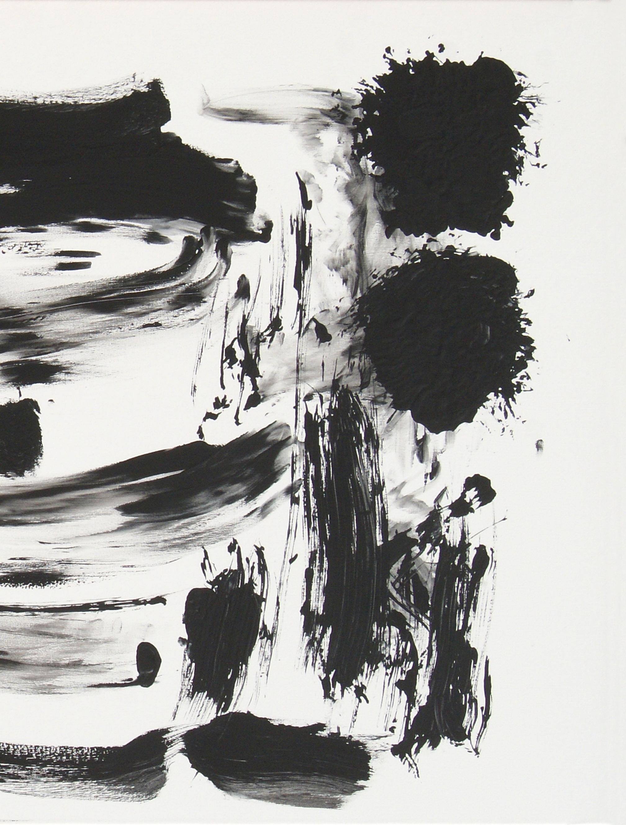 Ruz  Black White  Qui Primitivum est Abstract Acrylic on canvas Painting For Sale 2