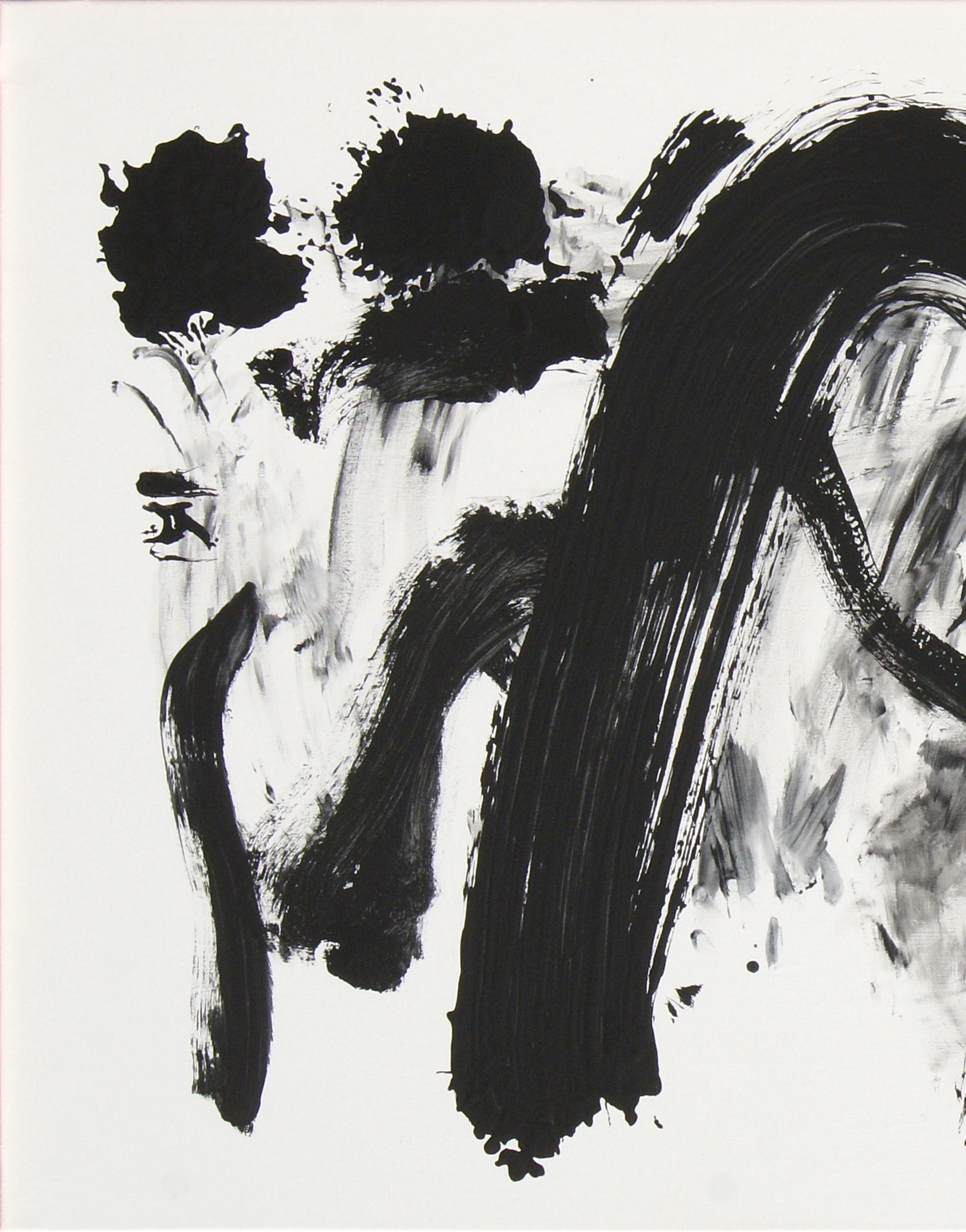 Ruz  Black White  Qui Primitivum est Abstract Acrylic on canvas Painting For Sale 3