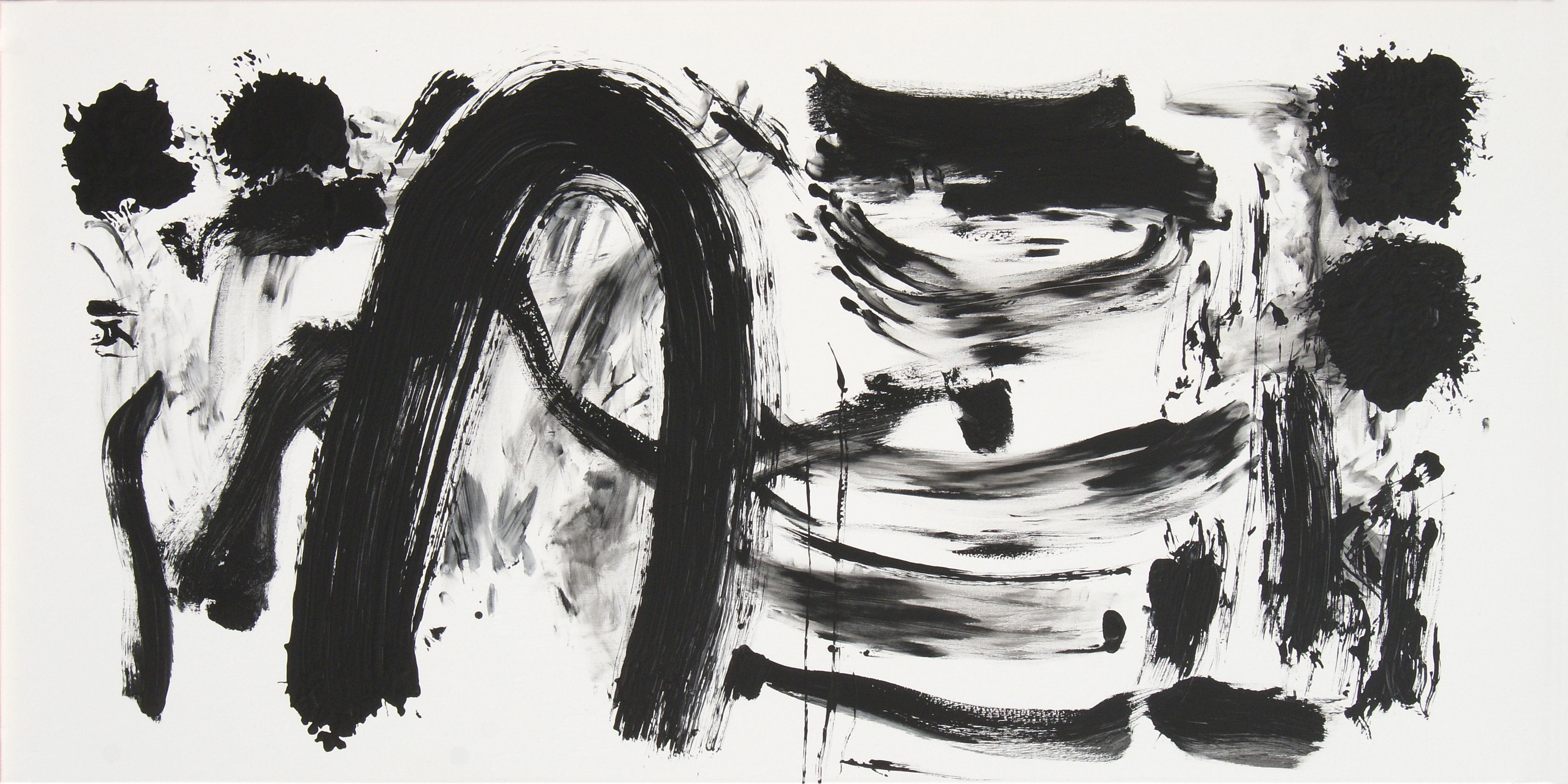Ruz  Black White  Qui Primitivum est Abstract Acrylic on canvas Painting For Sale 1