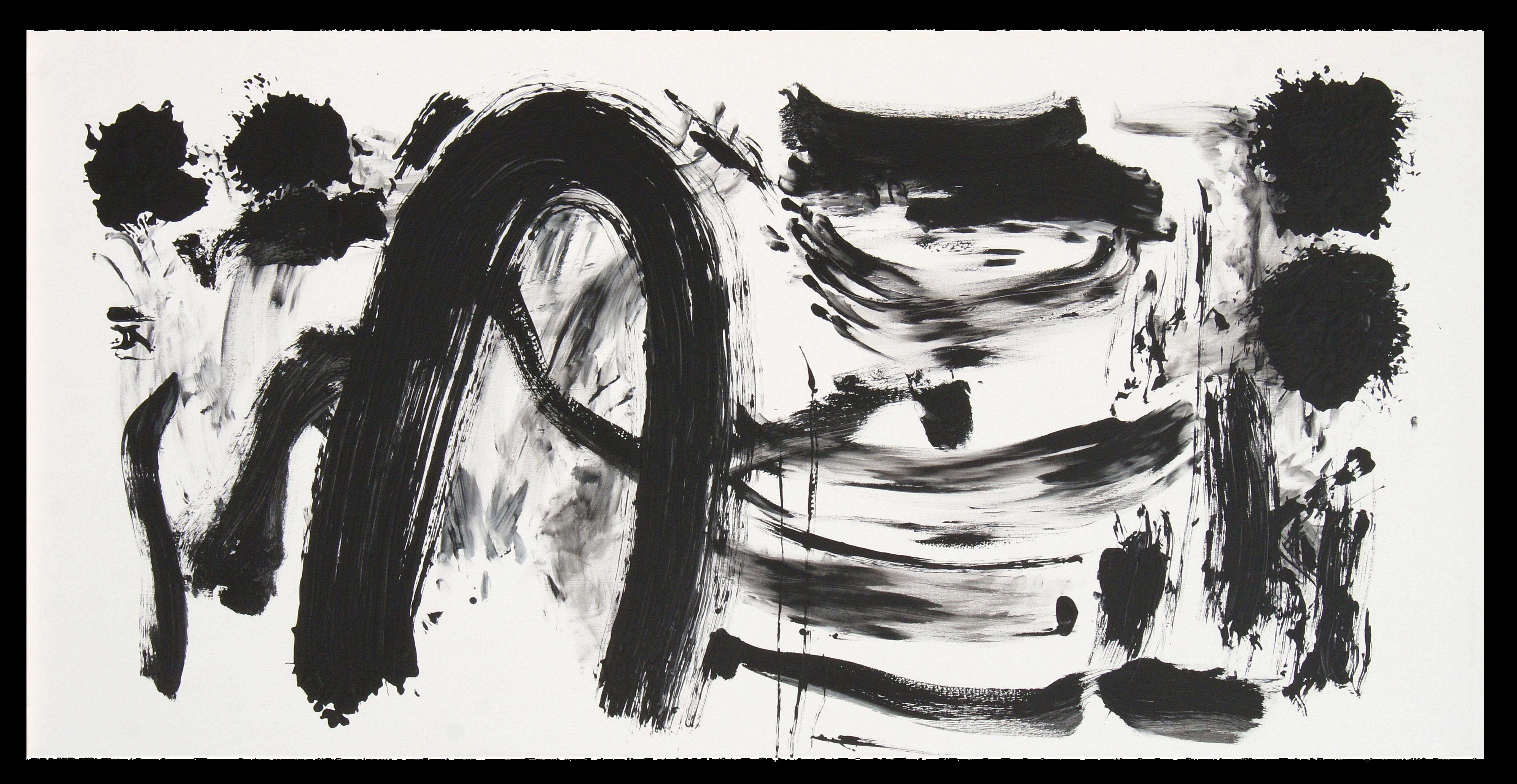 RAFAEL RUZ Abstract Painting - Ruz  Black White  Qui Primitivum est Abstract Acrylic on canvas Painting