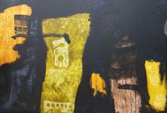 Ruz   Schwarz  Abstraktes Gemälde auf Acryl-Leinwand