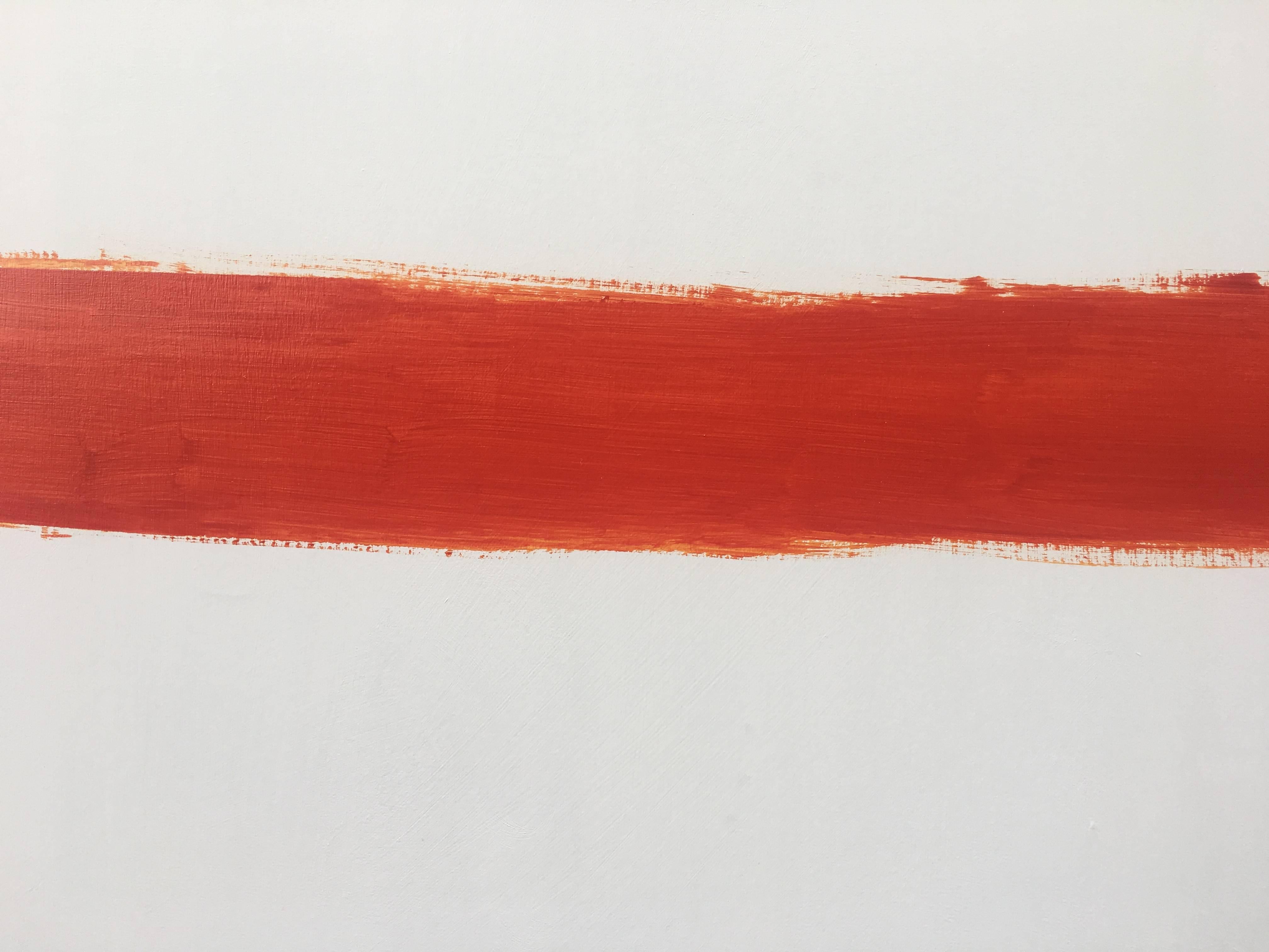 Ruz  Big. light background. red and black original abstract acrylic - Painting by RAFAEL RUZ