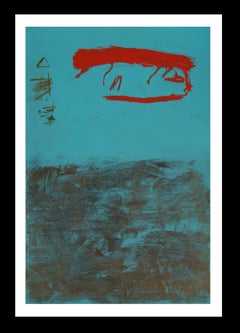 Ruz  black red blue original abstract acrylic painting