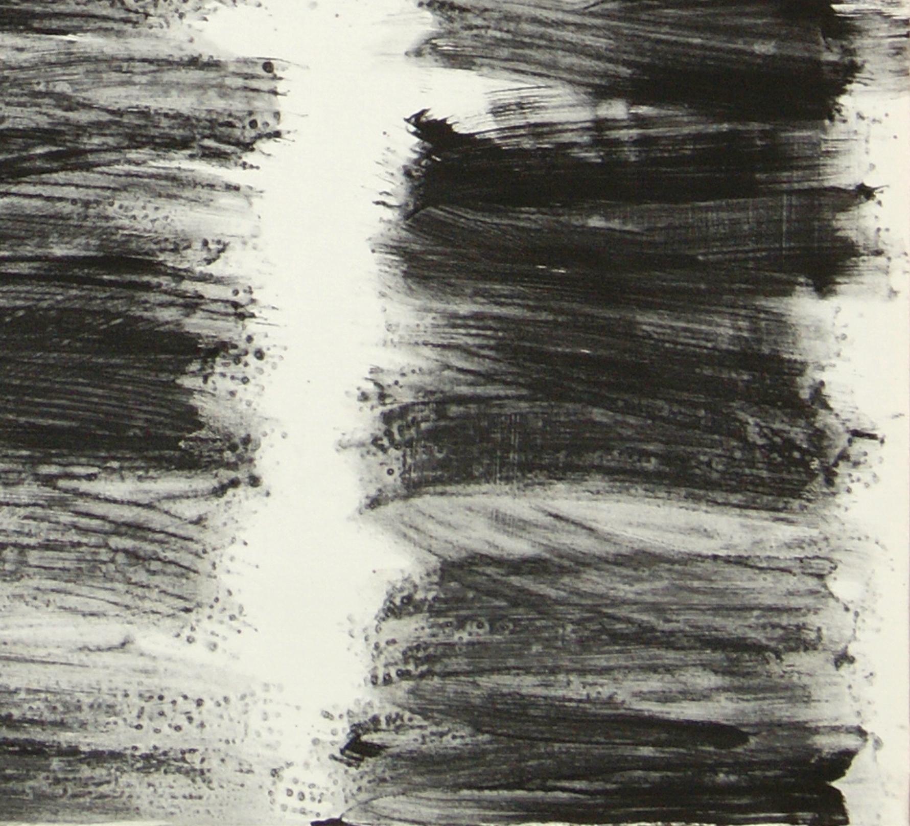 Ruz  Schwarz-Weiß-Serie Qui Primitivum est  Acryl auf Leinwand Gemälde – Painting von RAFAEL RUZ