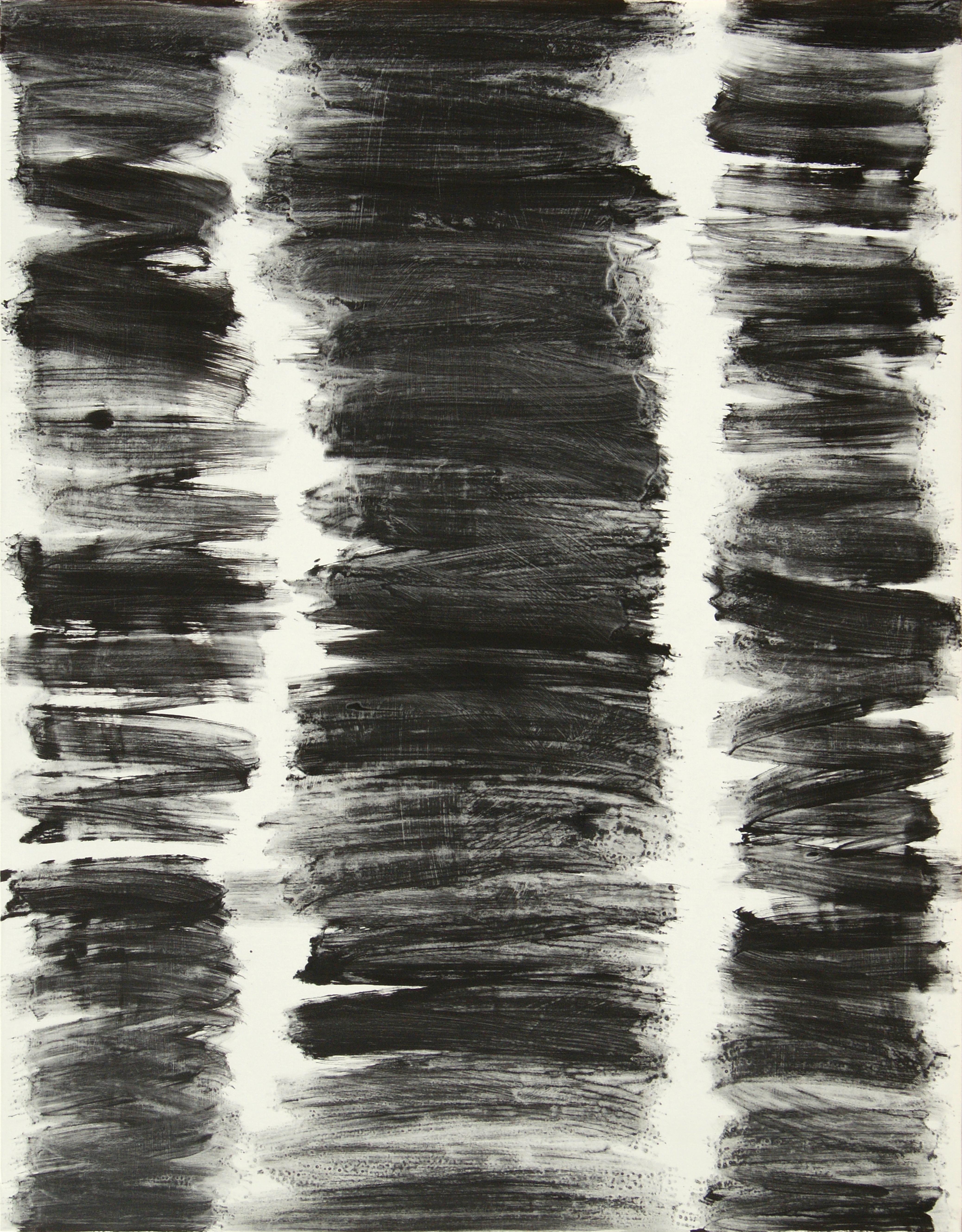 RAFAEL RUZ Abstract Painting – Ruz  Schwarz-Weiß-Serie Qui Primitivum est  Acryl auf Leinwand Gemälde
