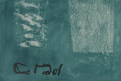 Ruz black on green original abstract acrylic painting