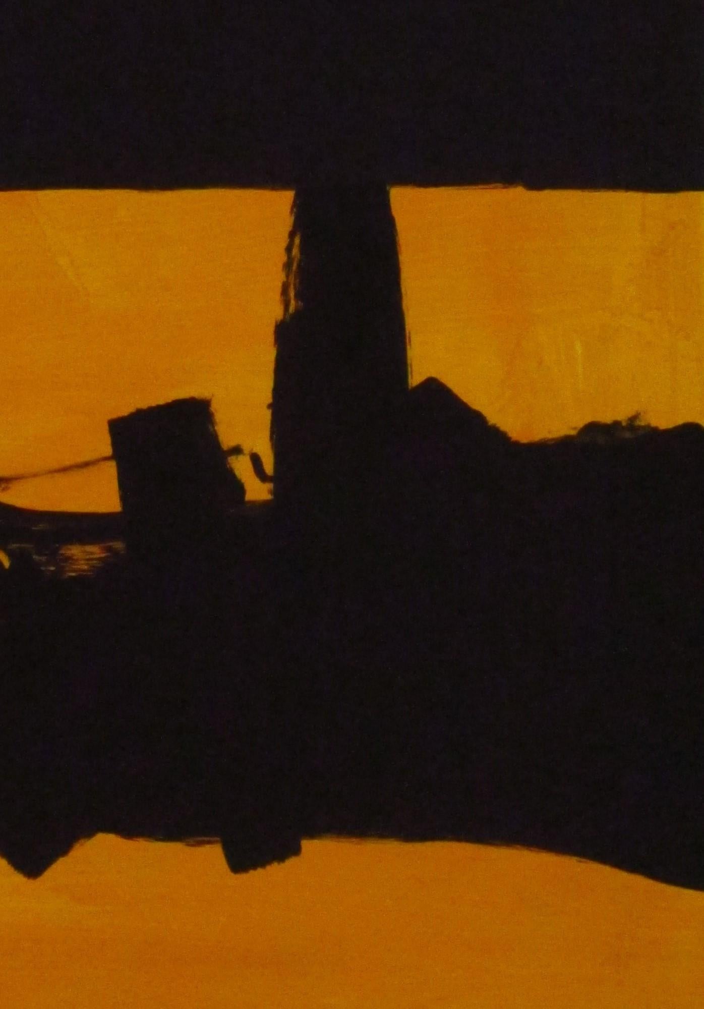 Ruz 7 Schwarzgelb Abstrakte Acrylmalerei – Painting von RAFAEL RUZ