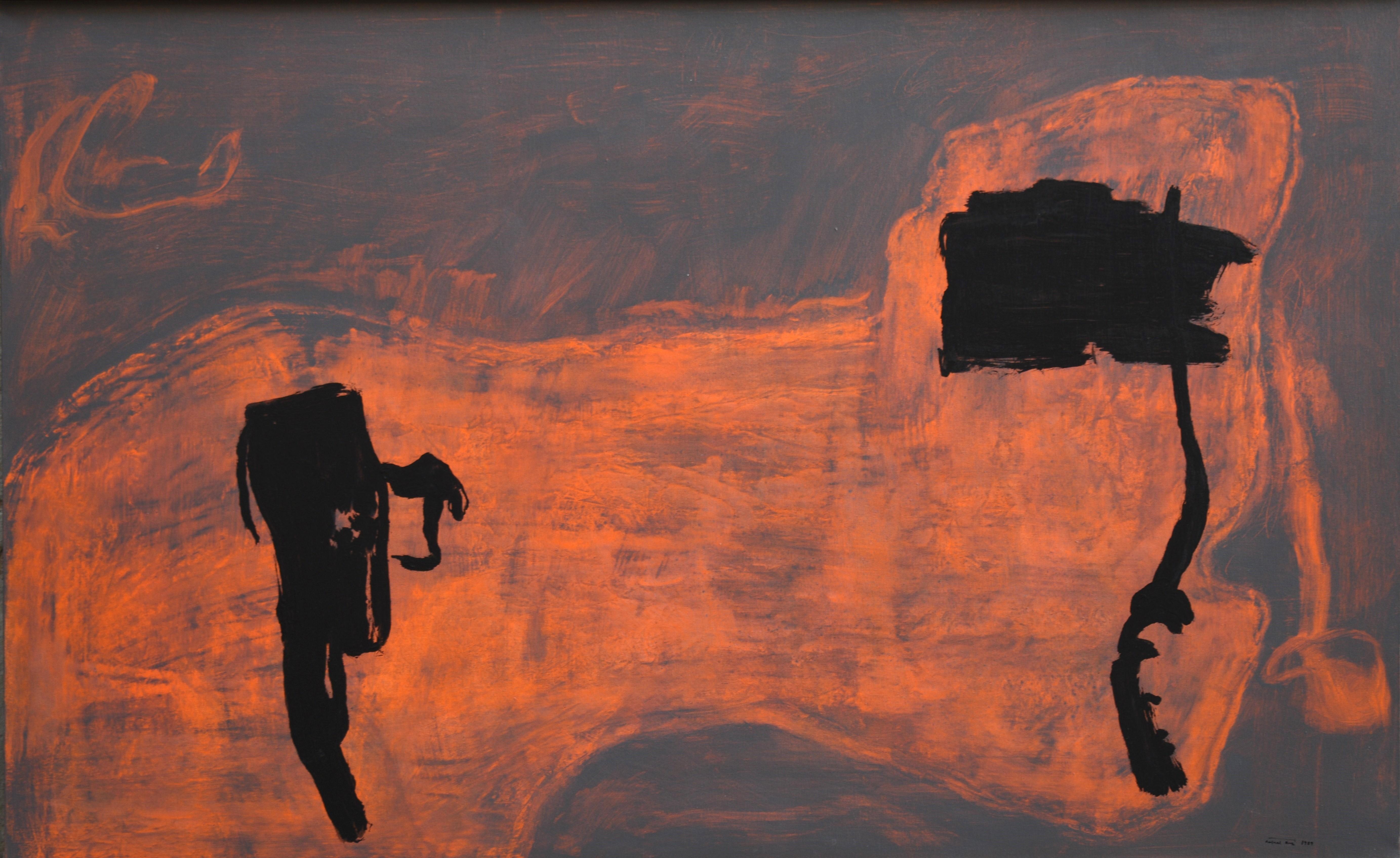 Original artwork by Spanish artist Rafael Ruz. 
Acrylic  in perfect condition. 

While contemplating the painting of Ruz, we are inclined to talk about real ‘psychodrama’, in the same sense that Julius Bissier referred to some of the features in his