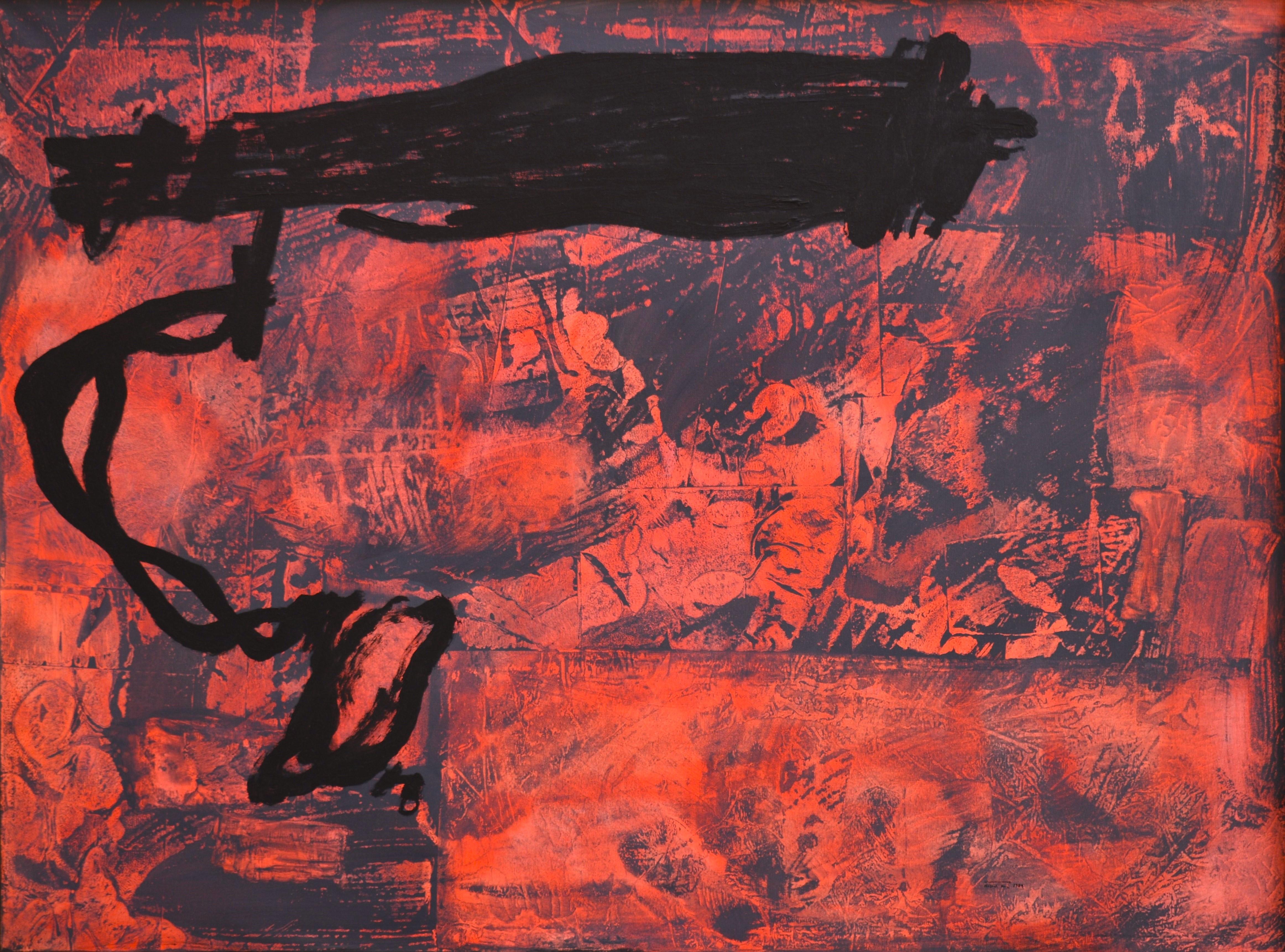 Ruz 882   Abstrakte Acryl auf Leinwand Malerei (Braun), Abstract Painting, von RAFAEL RUZ