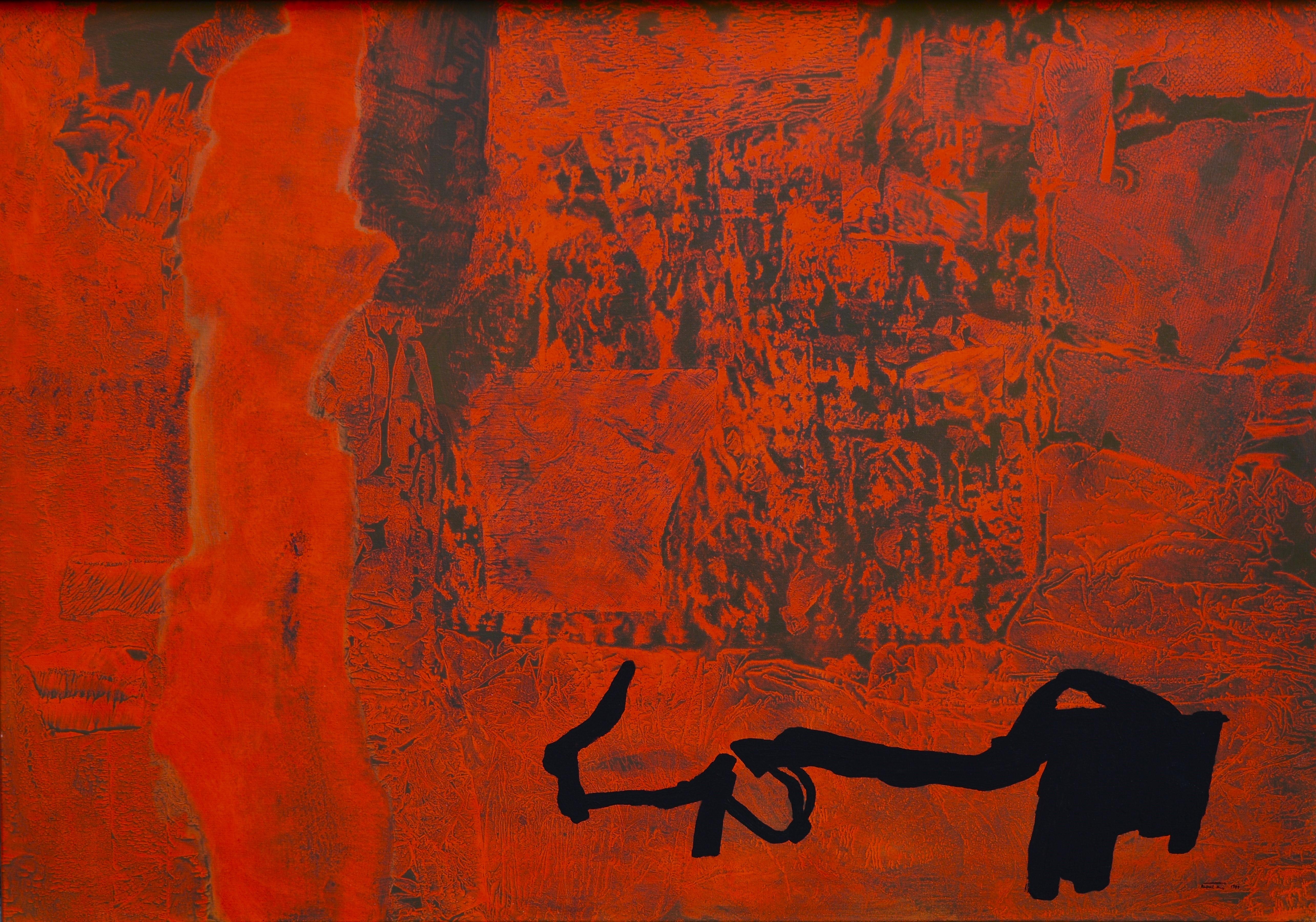 Ruz 14 890 acrylic canvas painting - Abstract Painting by RAFAEL RUZ