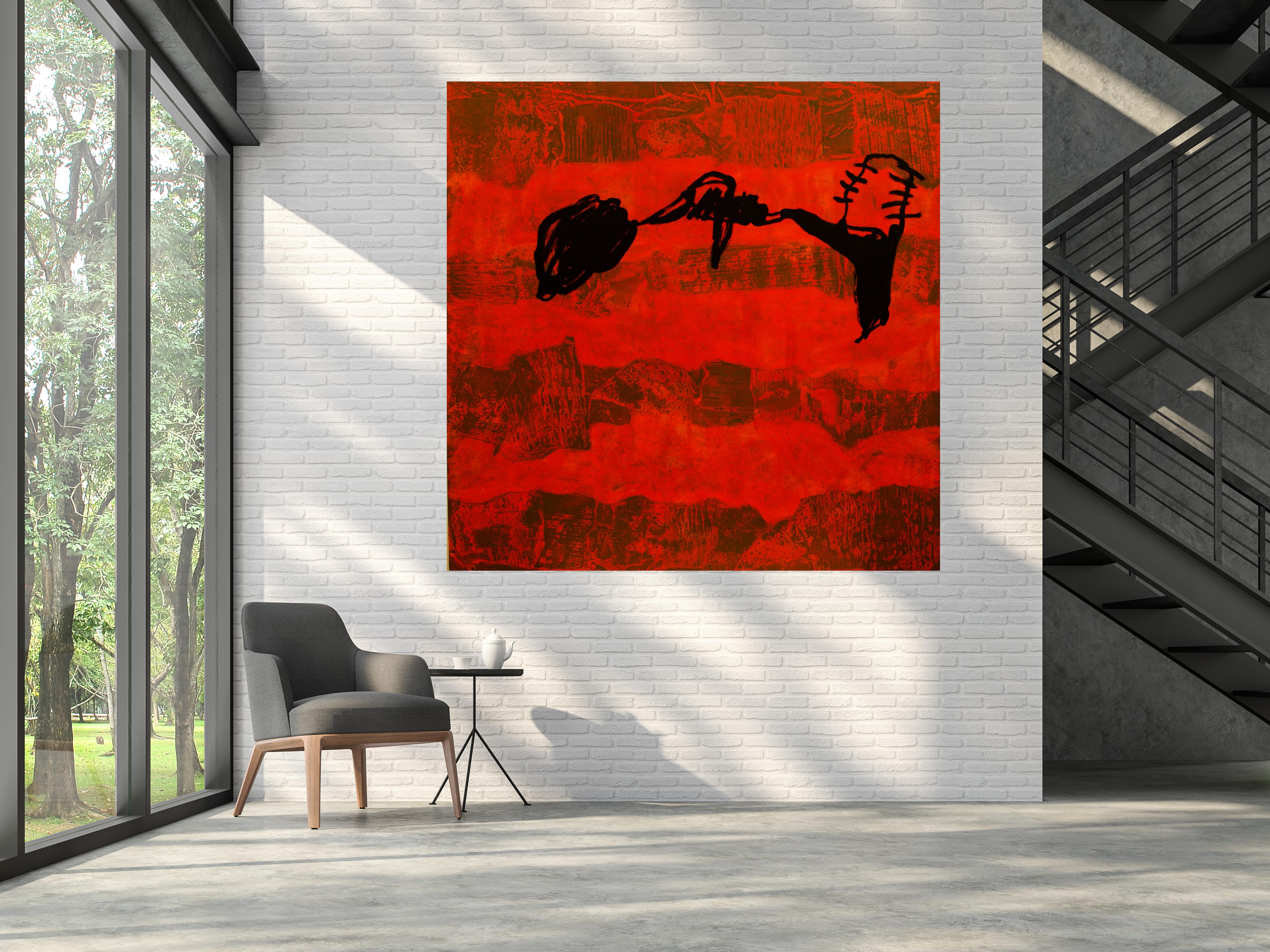 Ruz. astract. big . red .black. square original abstract acrylic painting
We offer the possibility of framing at no cost. we advise black or white
, Rafael Ruz.(Barcelona 1956)

While contemplating the painting of Ruz, we are inclined to talk about