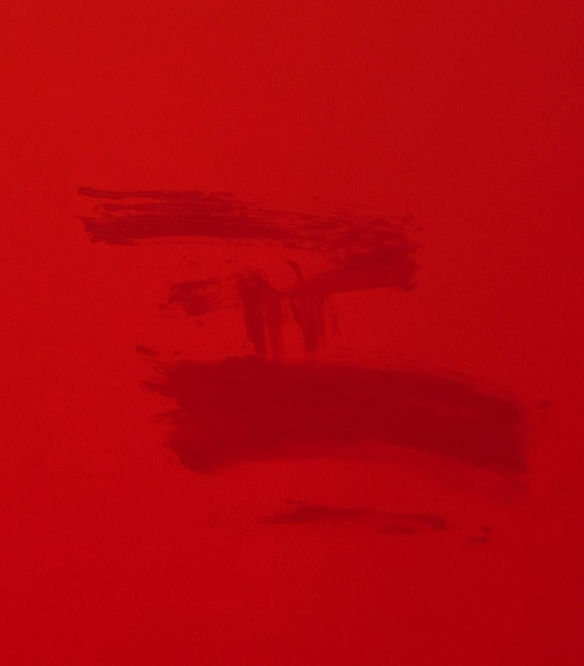 Ruz 6 Grande  Rojo  Gris  Negro    Pintura abstracta acrílica sobre lienzo - Painting Abstracto de RAFAEL RUZ