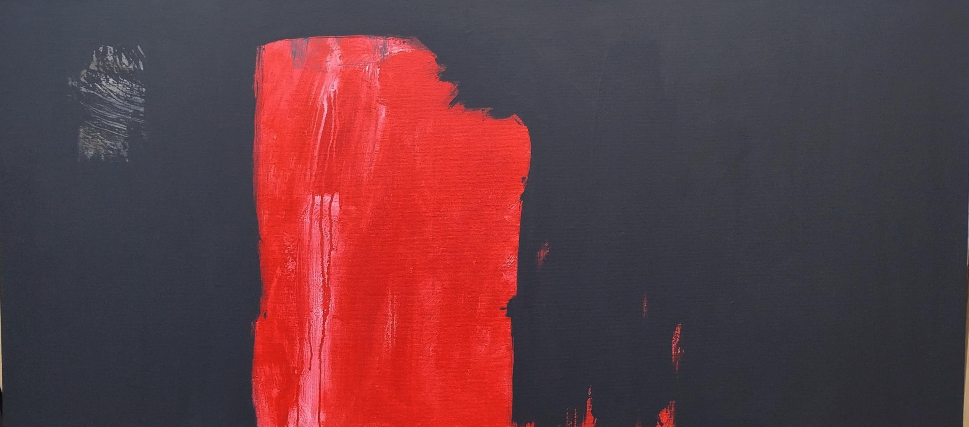 Rafael Ruz - Ruz Black Big Red orignal abstract canvas acrylic painting ...